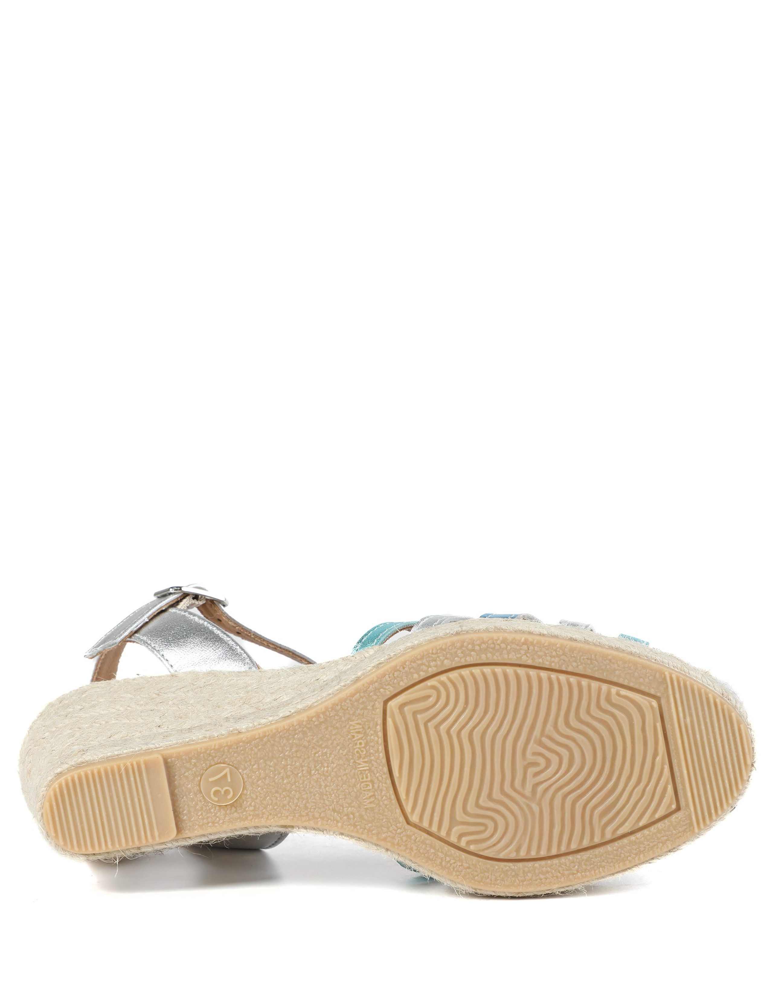 Leather Metallic Strappy Wedge Espadrille Sandals 5 of 5