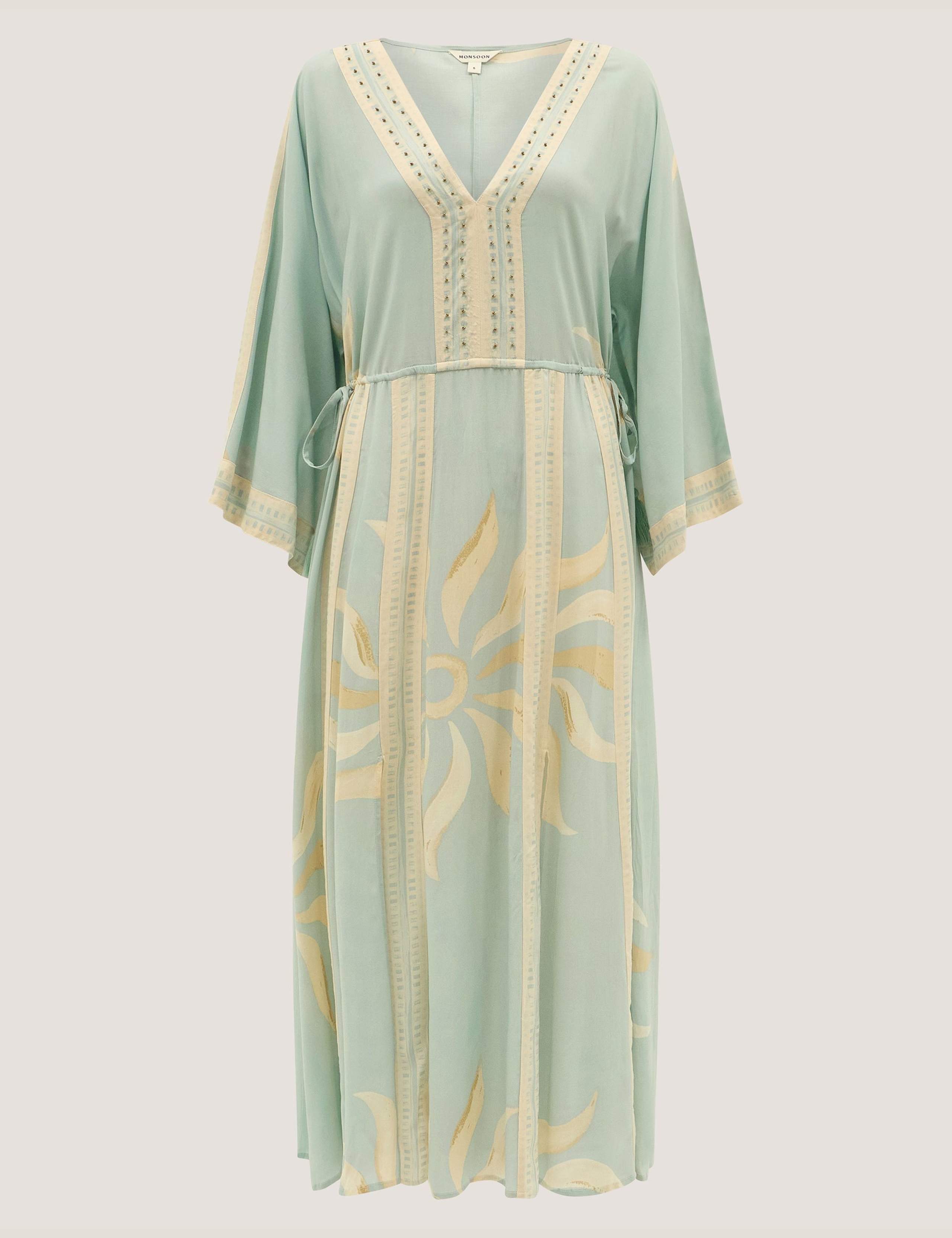 Printed V-Neck Midi Beach Dress 2 of 5