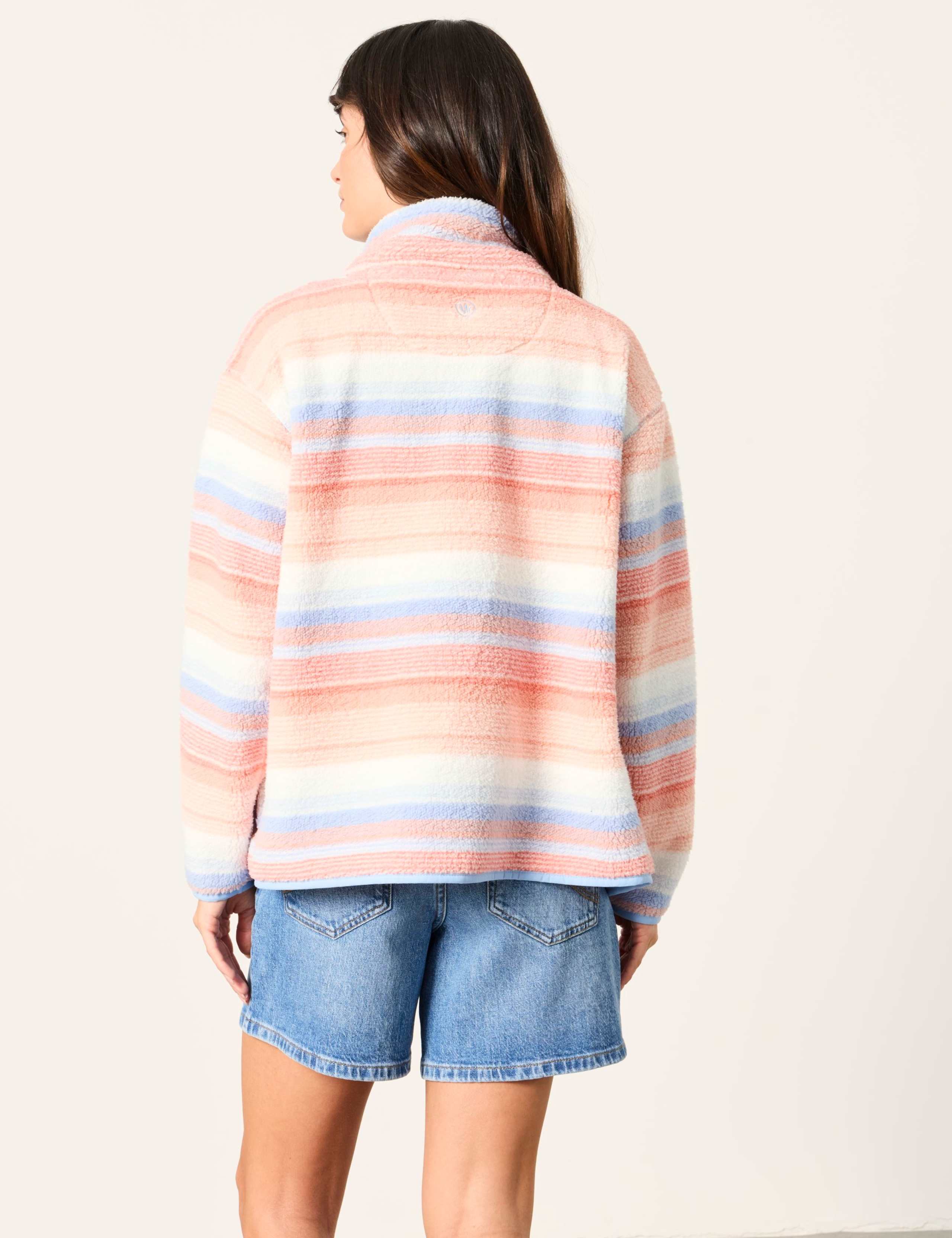 Striped Fleece High Neck Sweatshirt 3 of 7