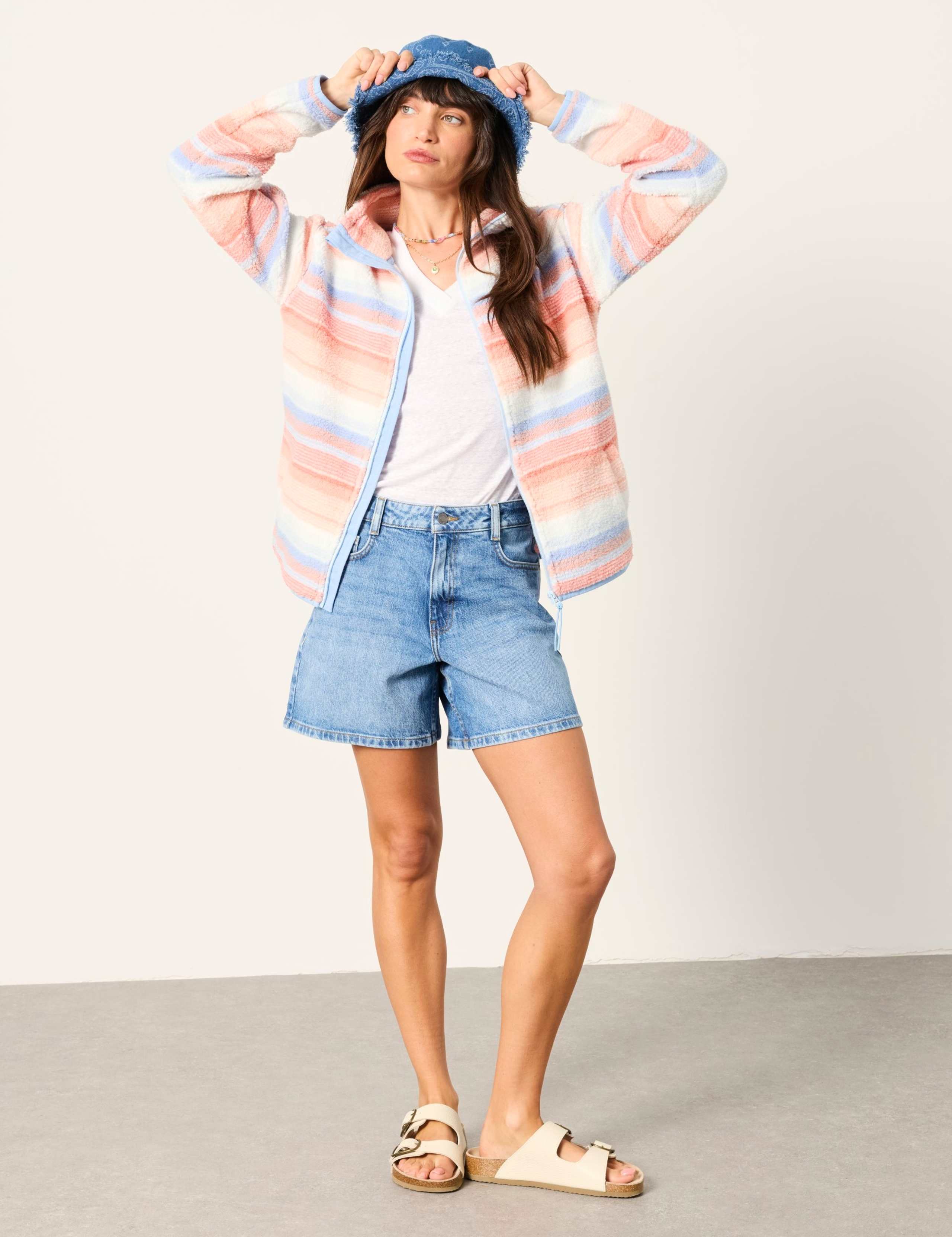 Striped Fleece High Neck Sweatshirt 4 of 7