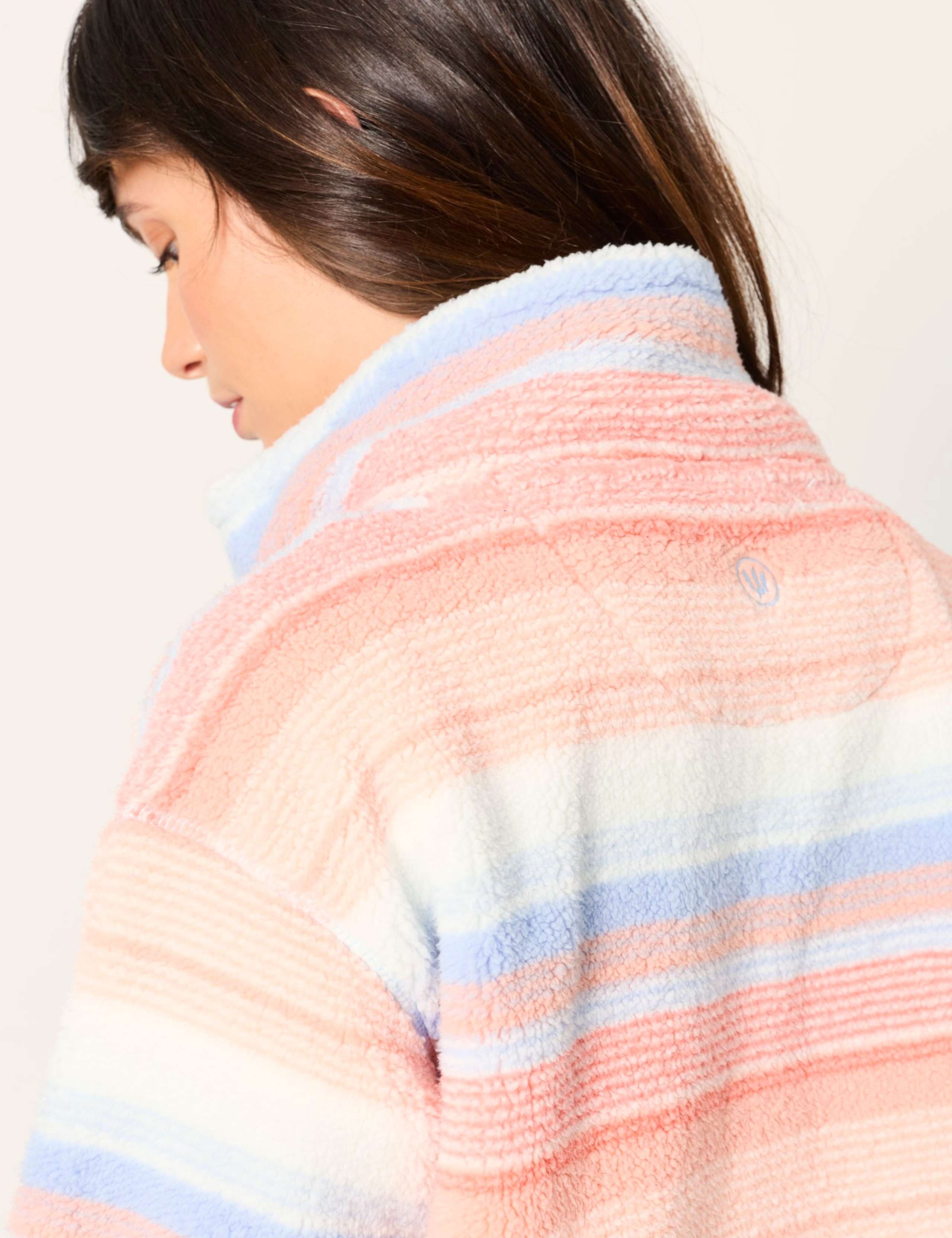 Striped Fleece High Neck Sweatshirt 7 of 7