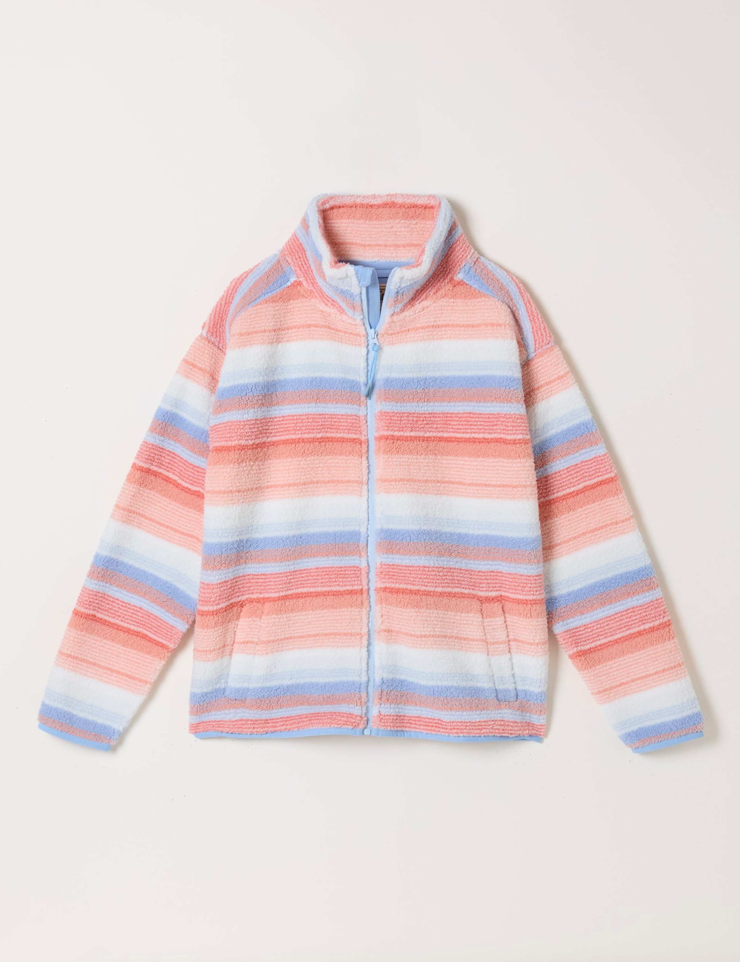 Striped Fleece High Neck Sweatshirt 2 of 7