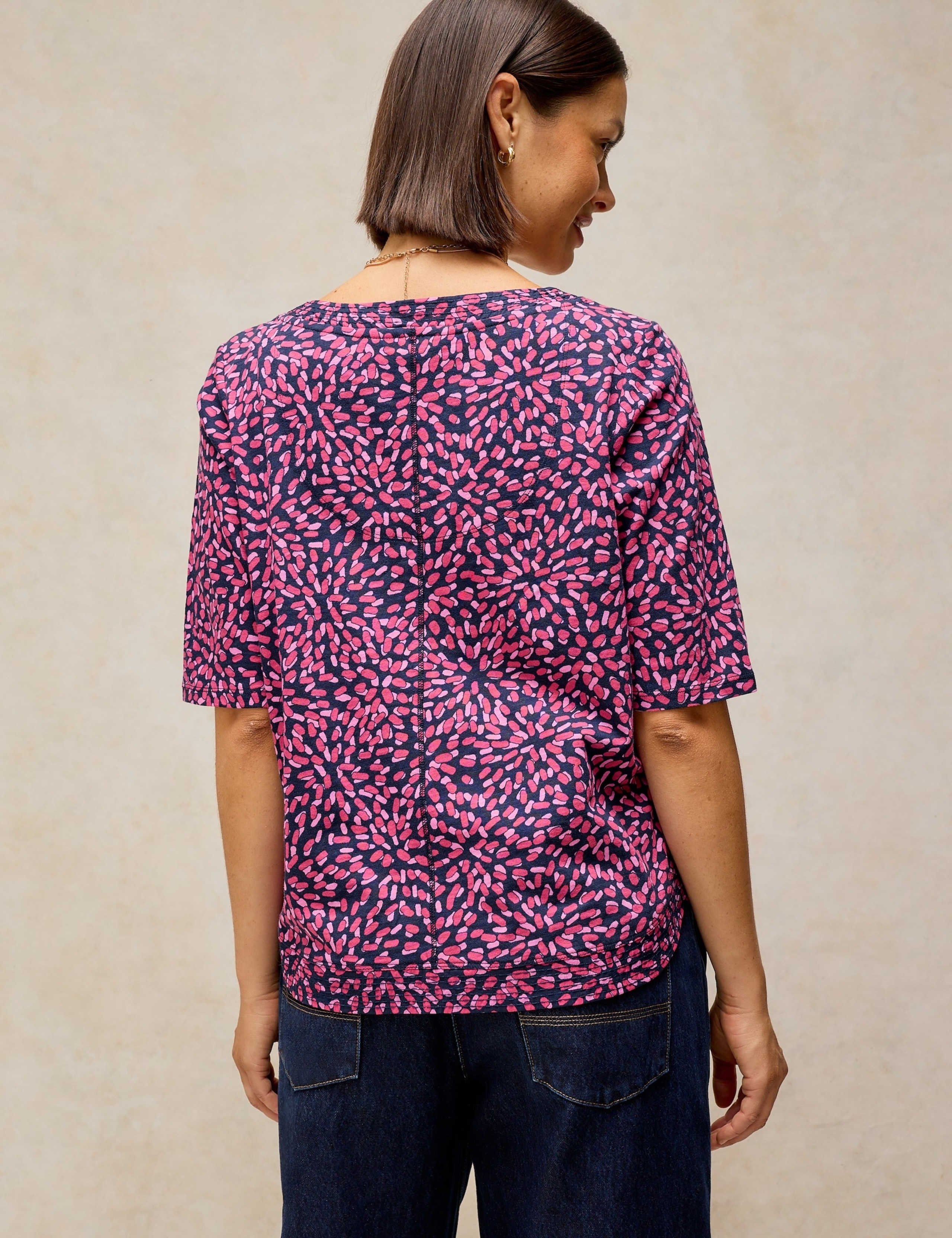 Pure Cotton Printed Notch Neck T-Shirt 3 of 6