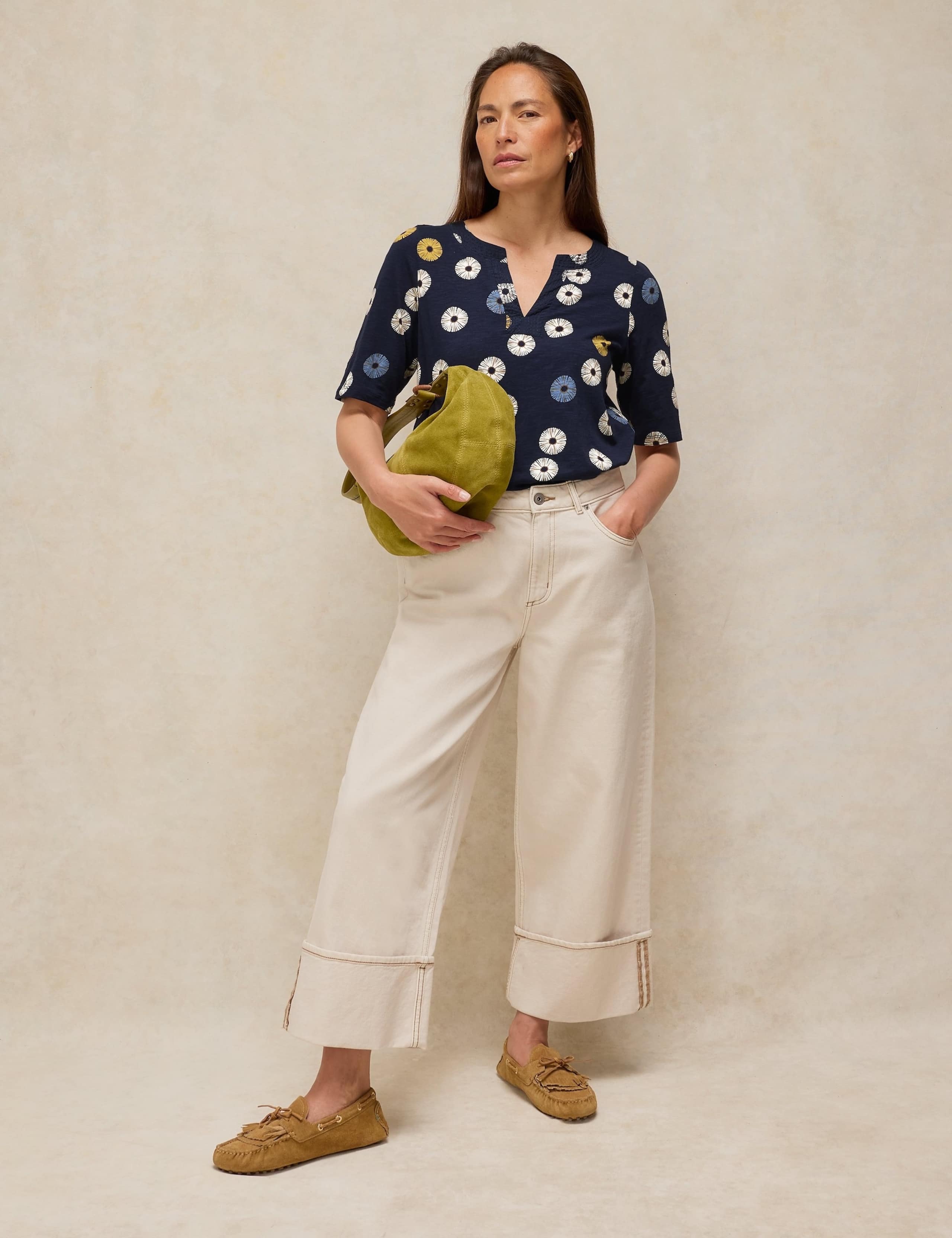 Pure Cotton Printed Notch Neck T-Shirt 3 of 6