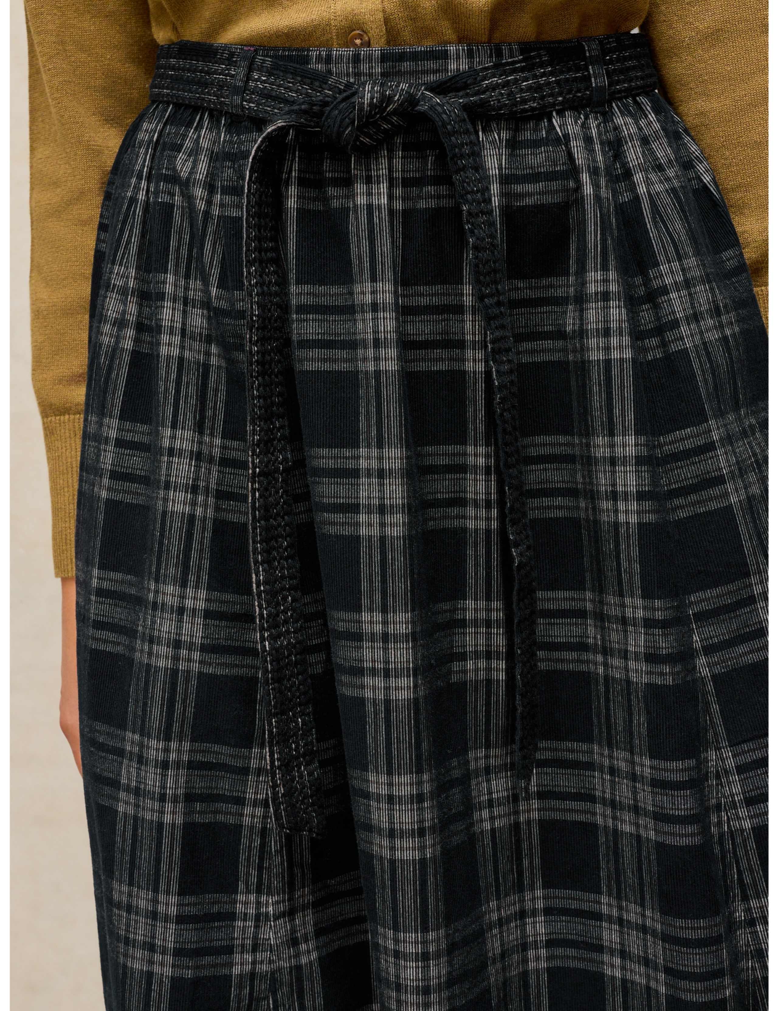 Annika Cord Checked Midi A-Line Skirt 5 of 6