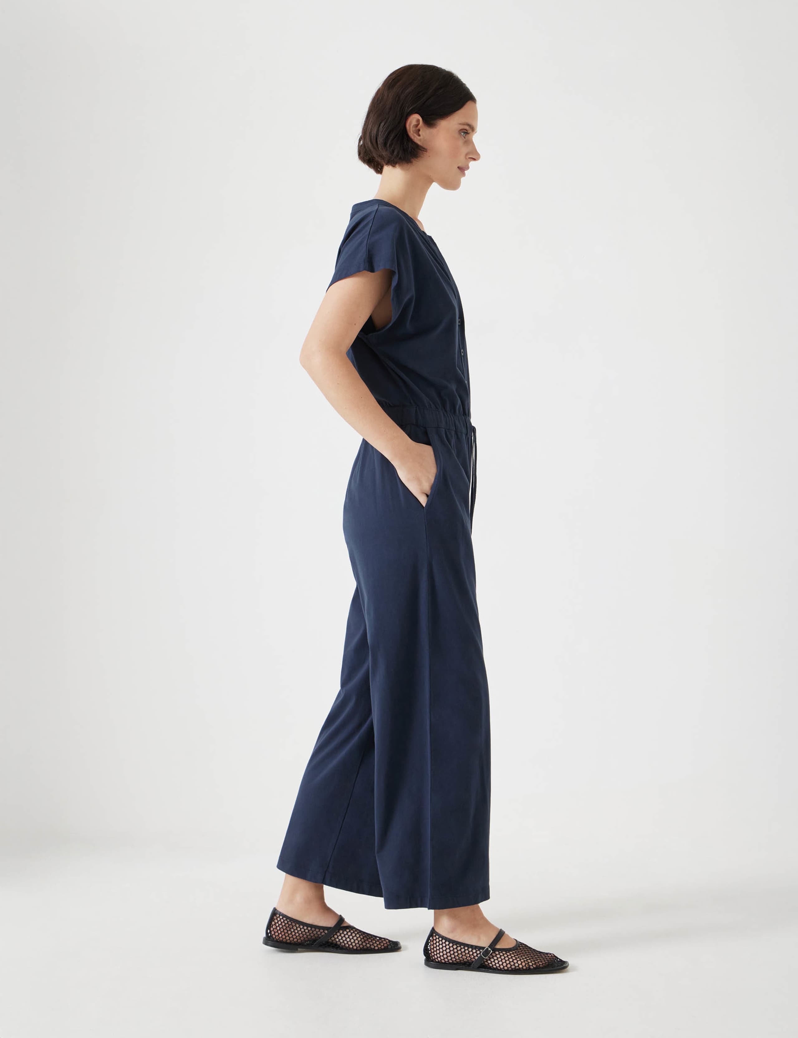 Kendall Pure Cotton Jersey Button Front Jumpsuit 3 of 4