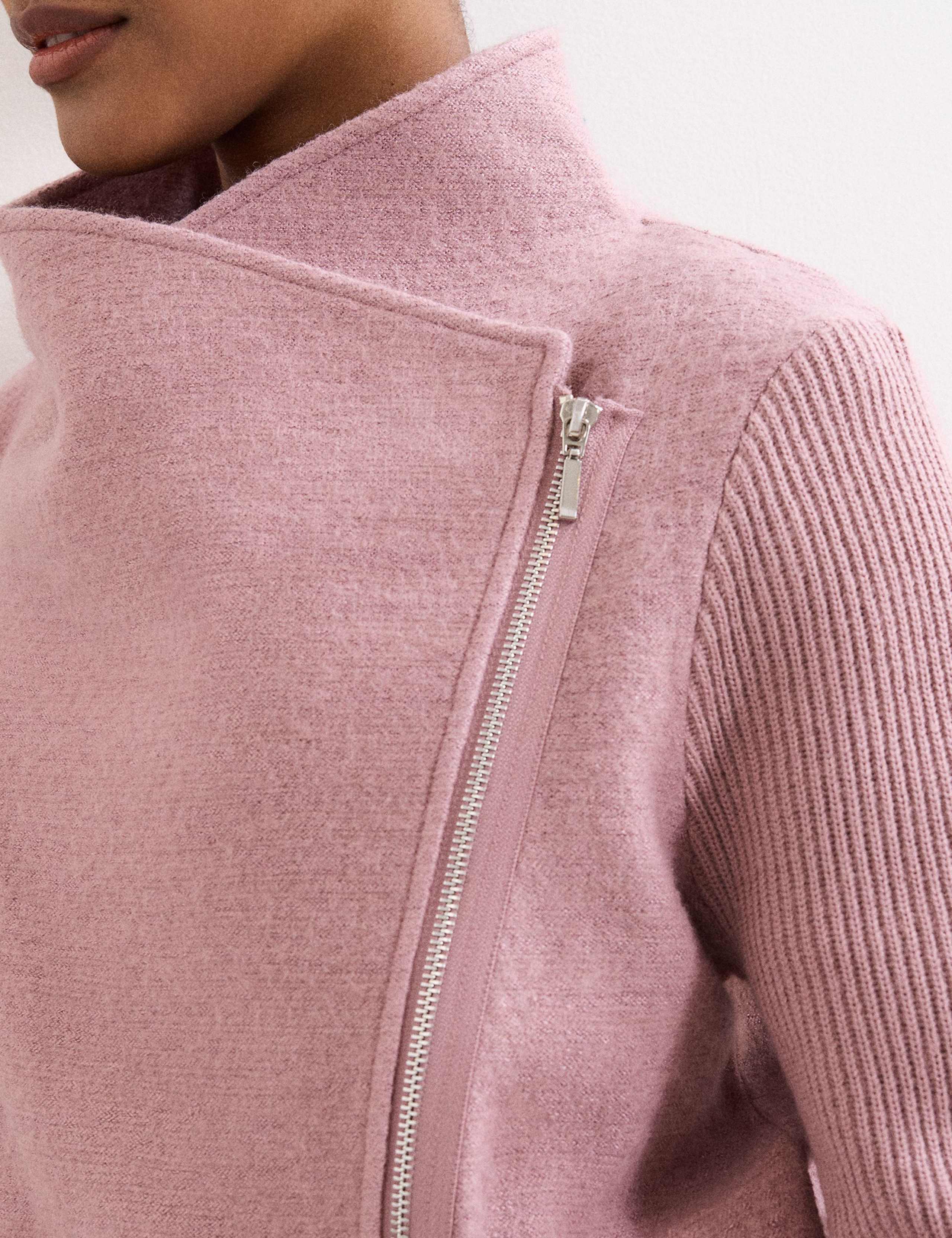 Wool Blend Zip Knit Wrap Coatigan 7 of 8