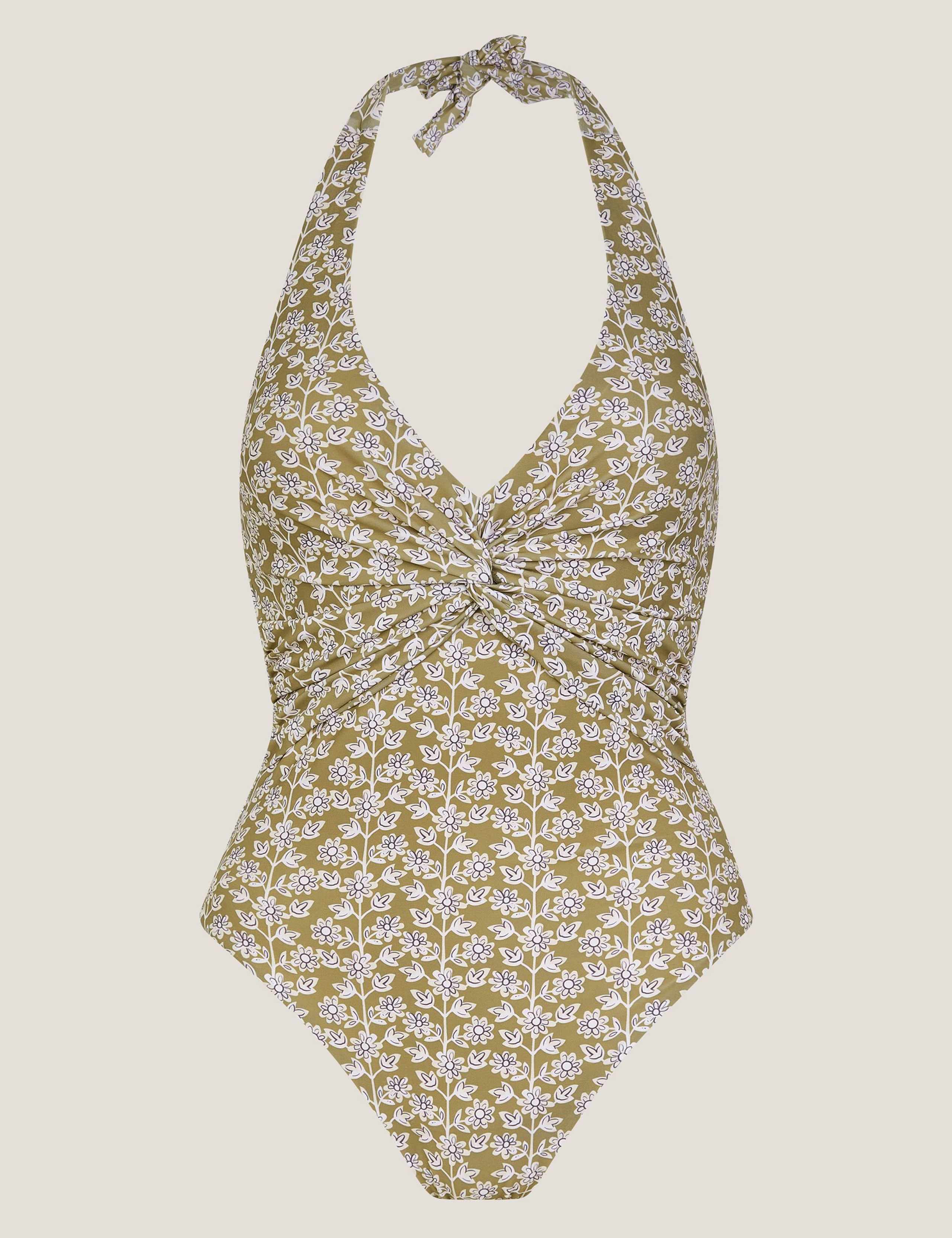 Floral Twist Front Halterneck Swimsuit 2 of 5