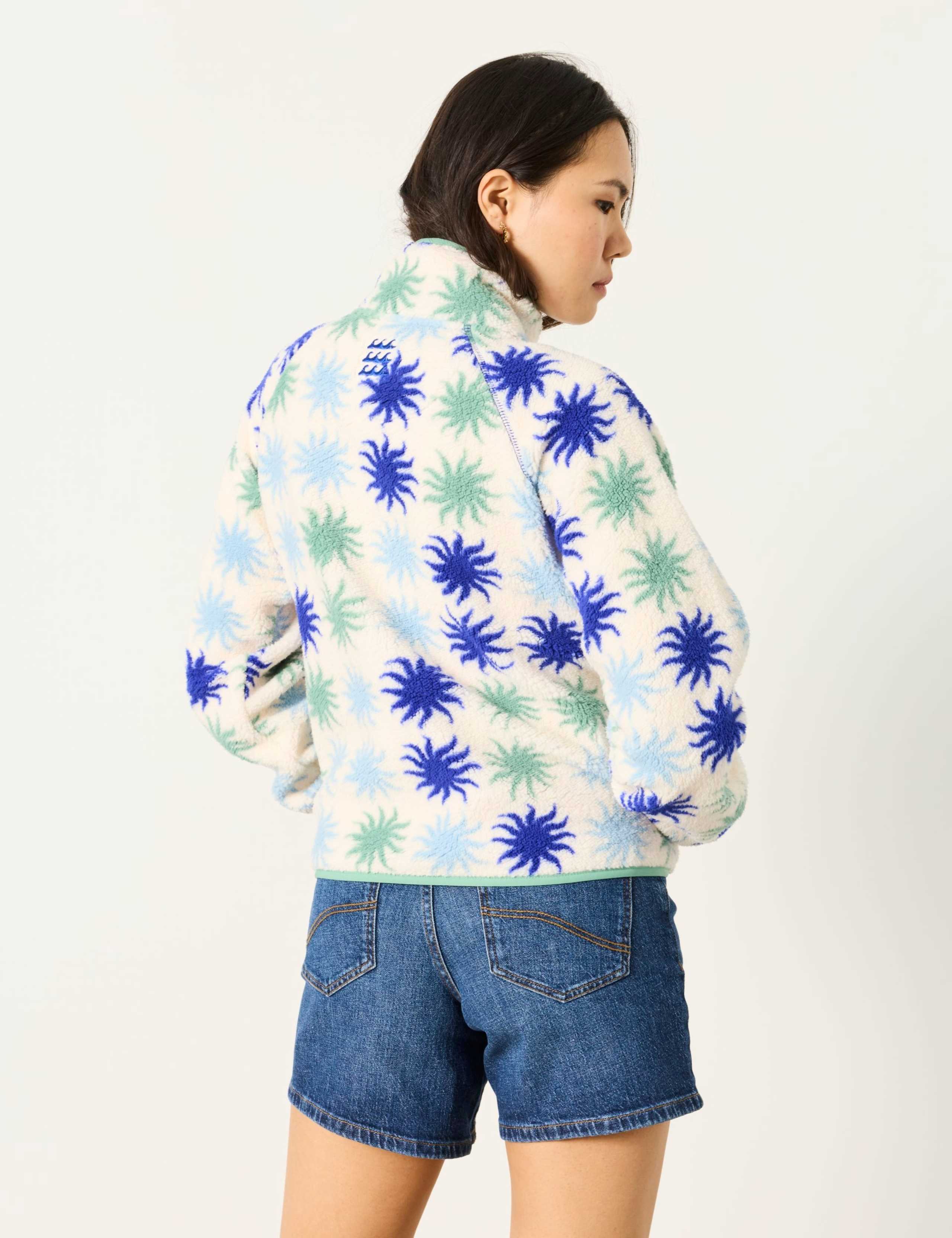 Printed Zip-Through Fleece Sweatshirt 3 of 6