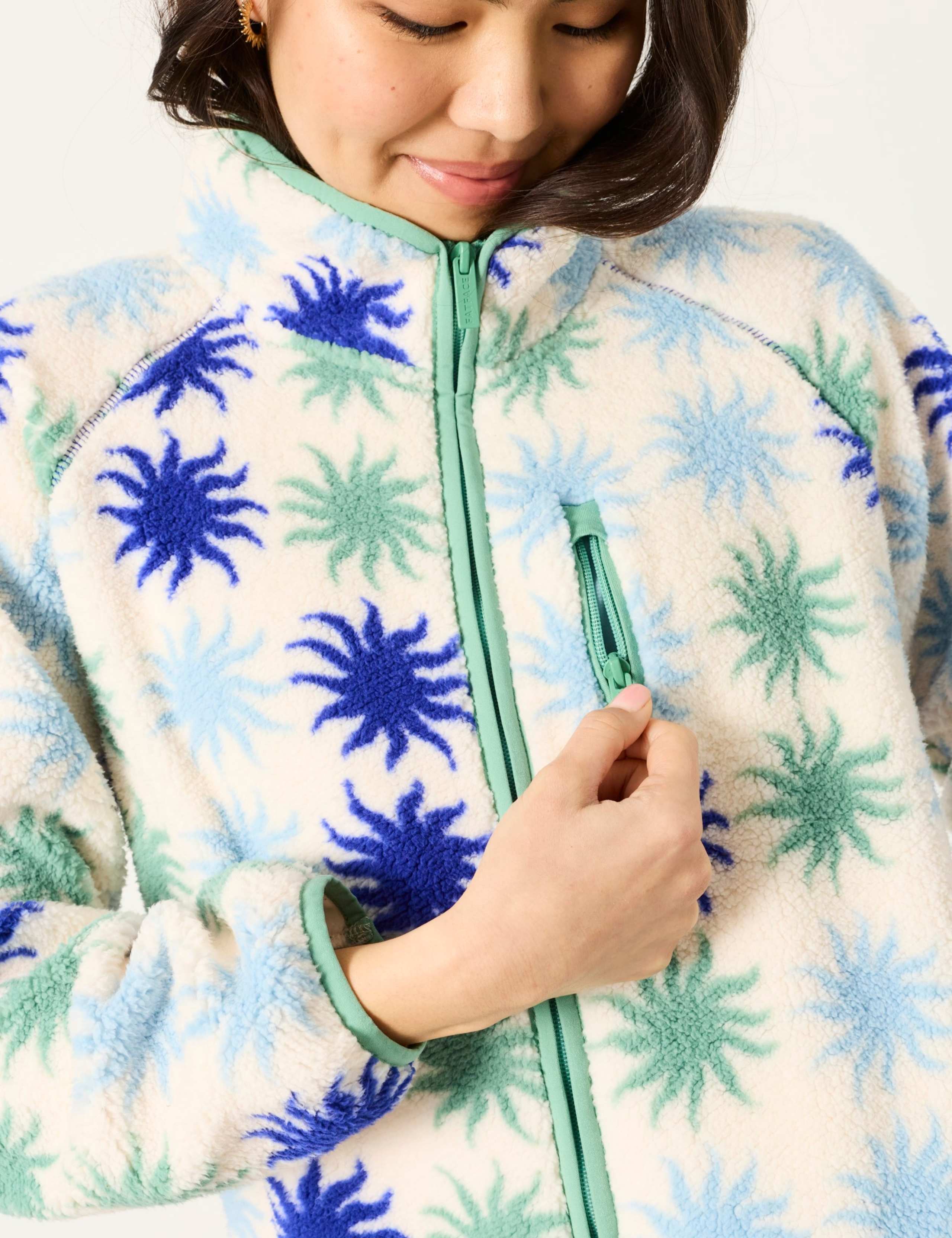 Printed Zip-Through Fleece Sweatshirt 4 of 6