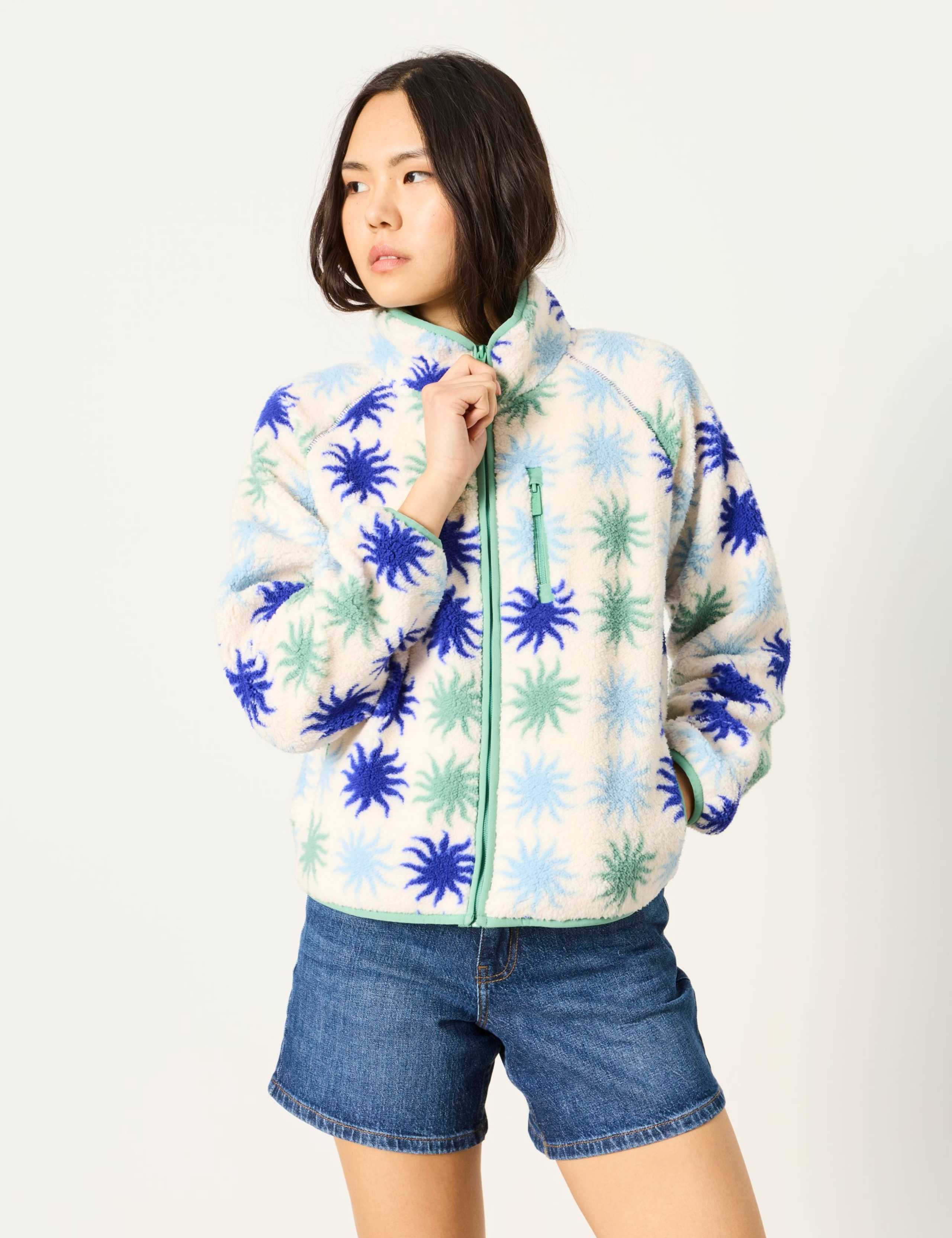 Printed Zip-Through Fleece Sweatshirt 5 of 6