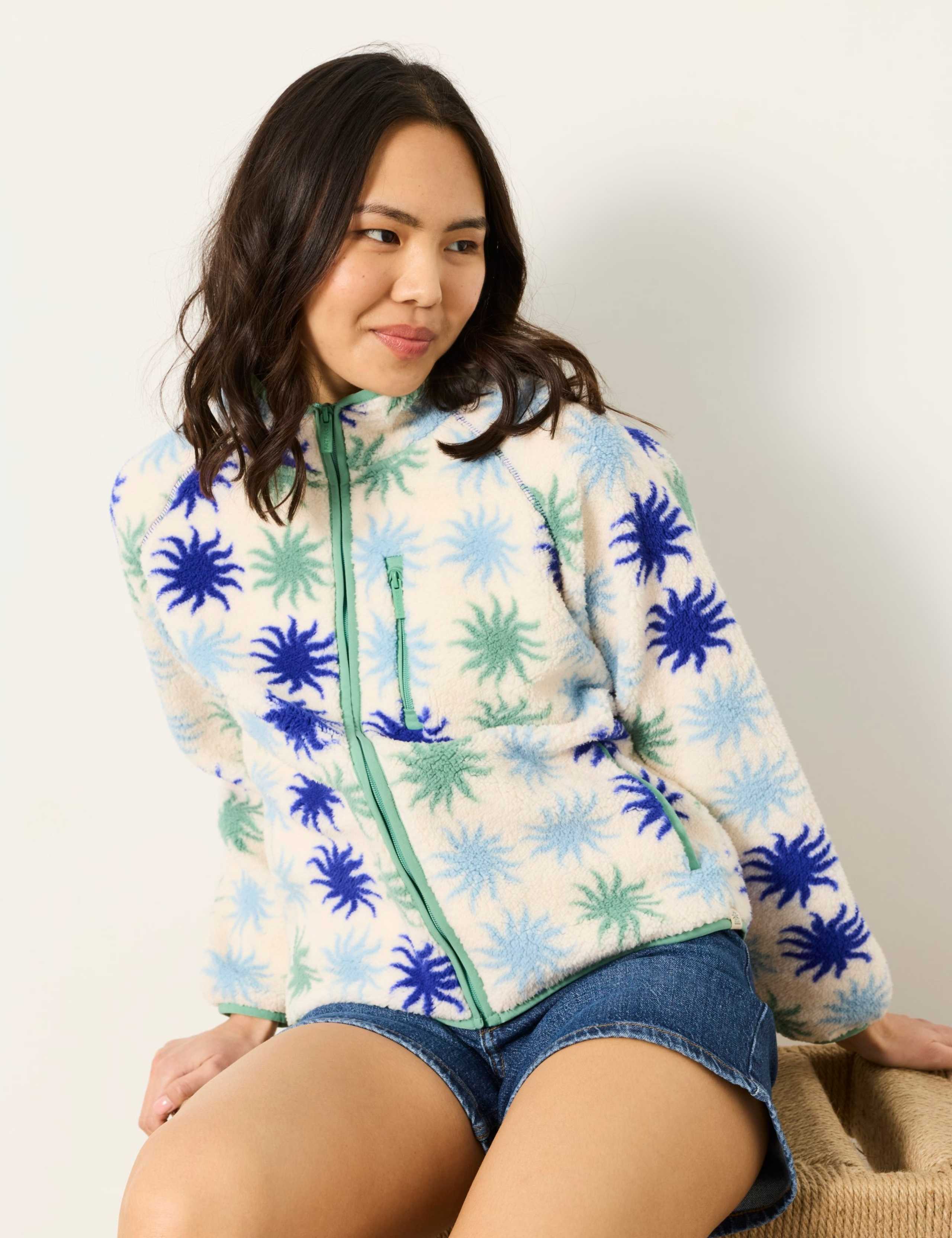 Printed Zip-Through Fleece Sweatshirt 6 of 6