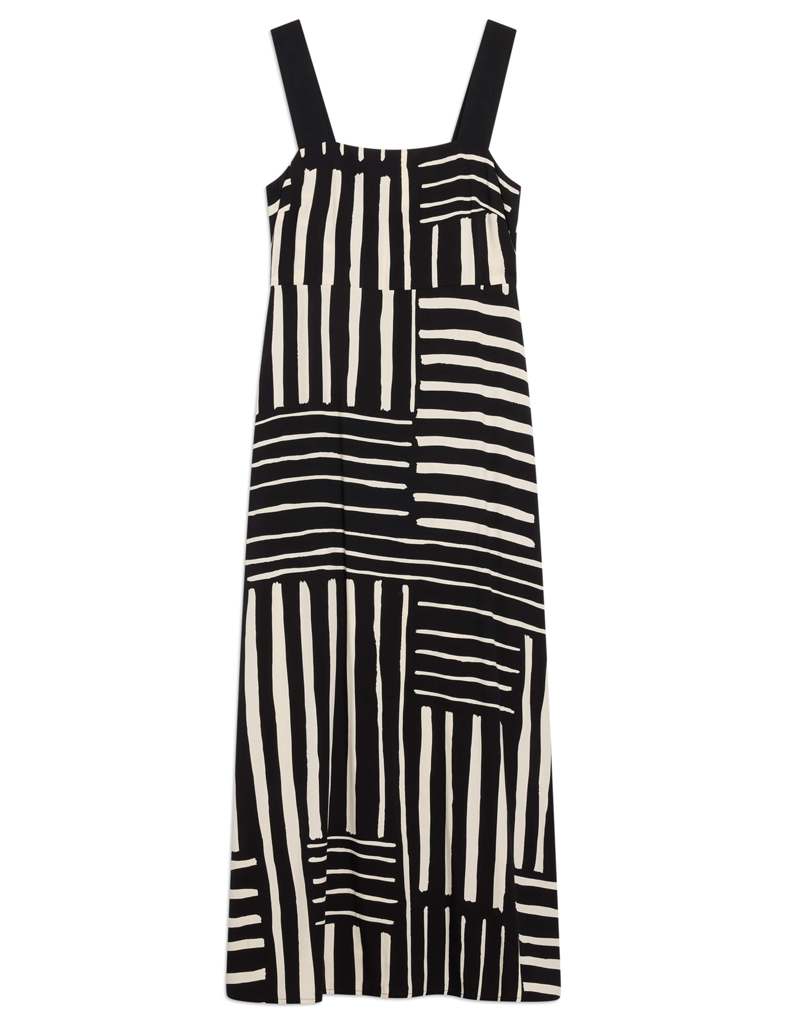 Linen Blend Striped Midaxi Waisted Dress 2 of 7