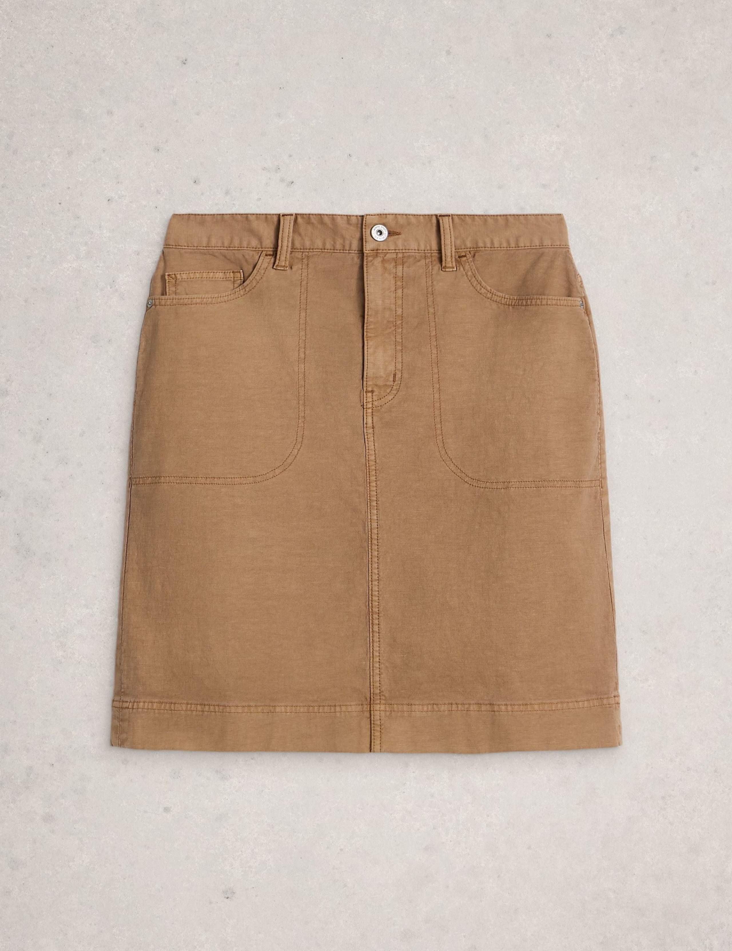 Cotton Rich Knee Length A-Line Skirt 2 of 6