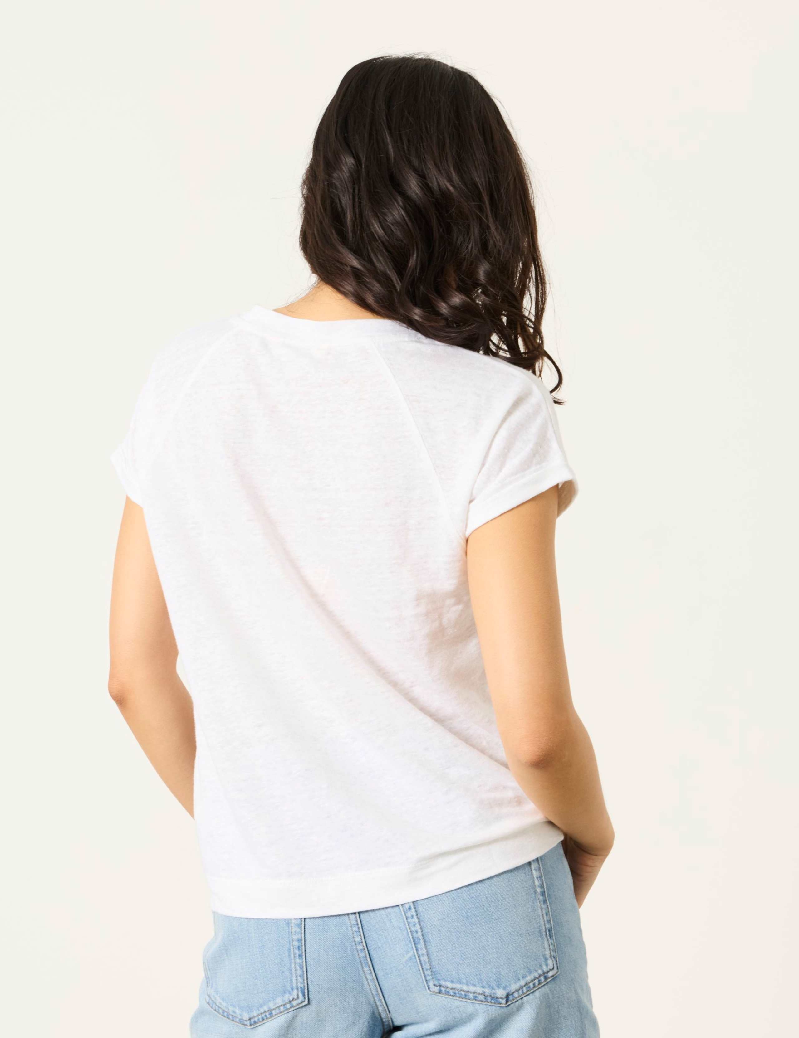 Pure Linen V-Neck T-Shirt 3 of 6