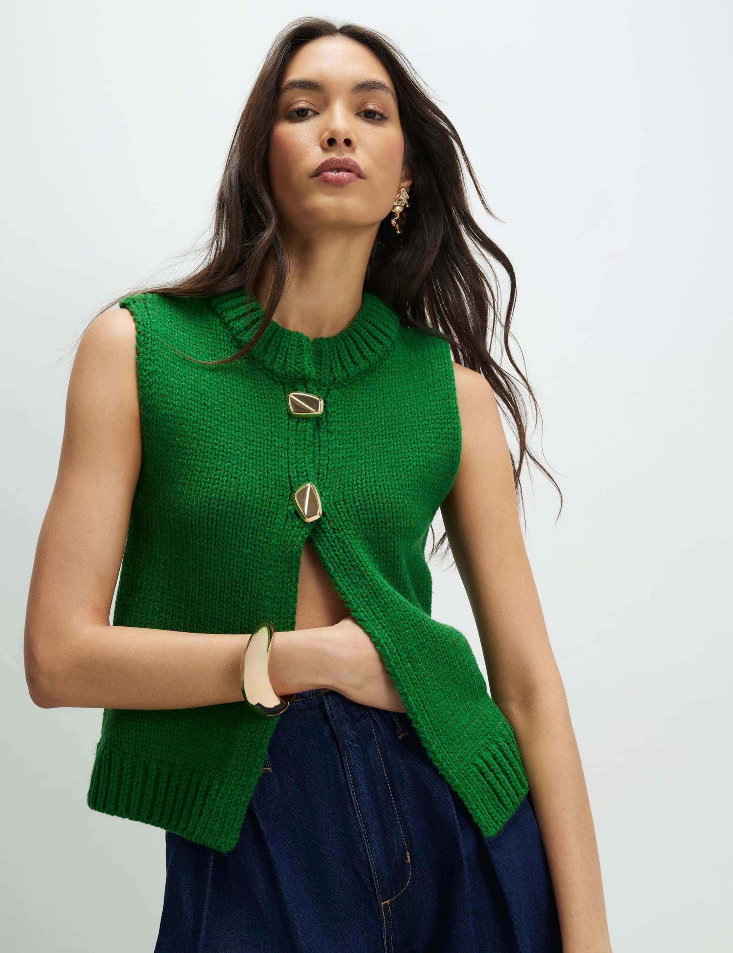 Crew Neck Button Cardigan 2 of 4
