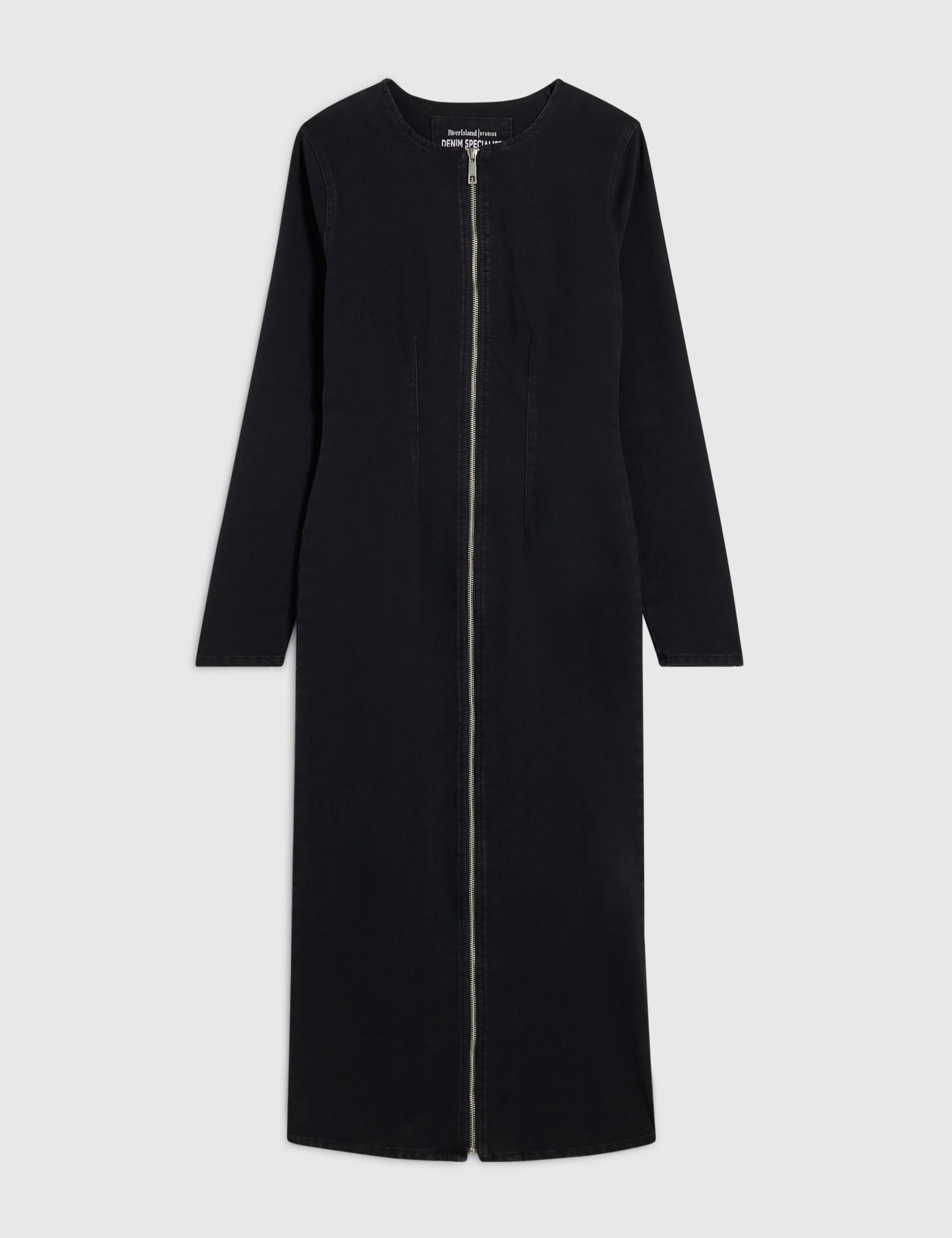 Cotton Rich Zip Up Midi Bodycon Dress 3 of 6
