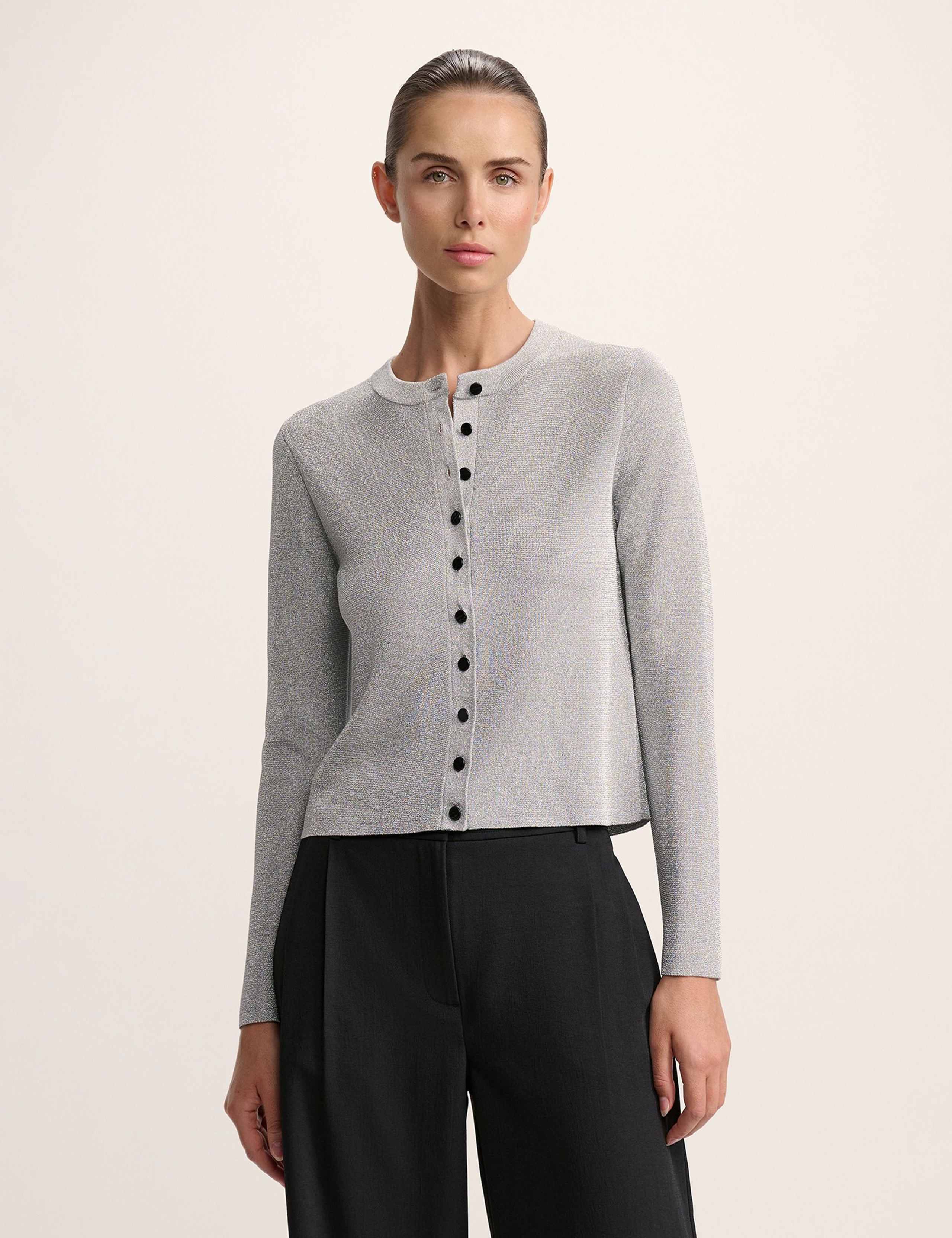 Sparkly Crew Neck Cardigan 3 of 5