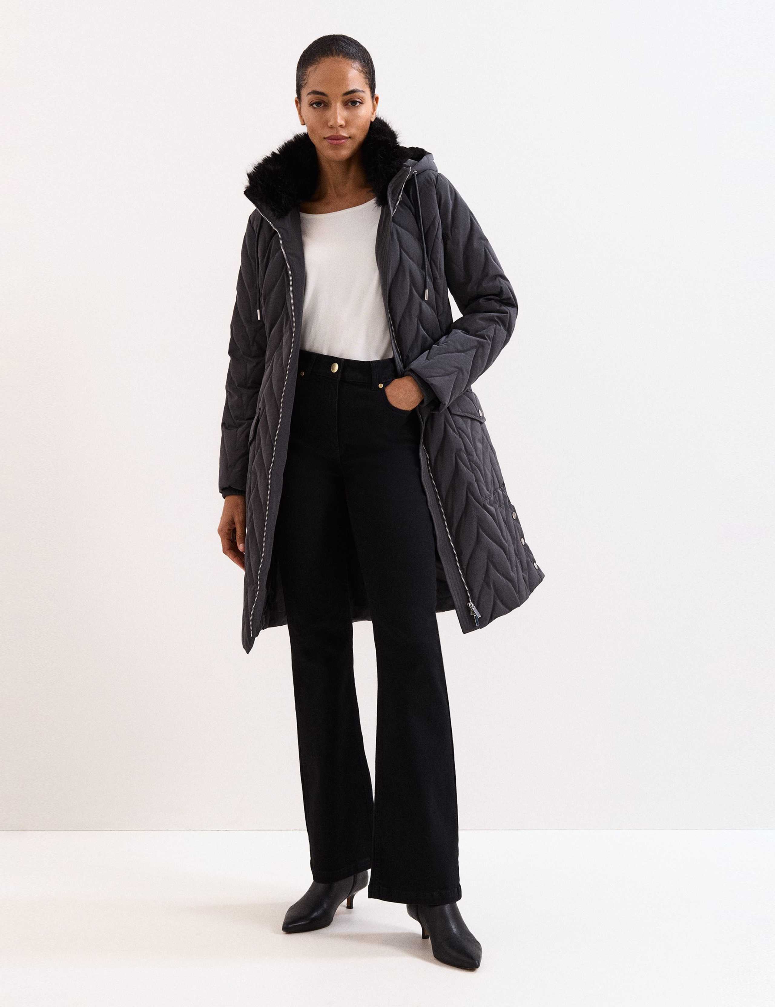 Hooded Belted Puffer Coat 3 of 10