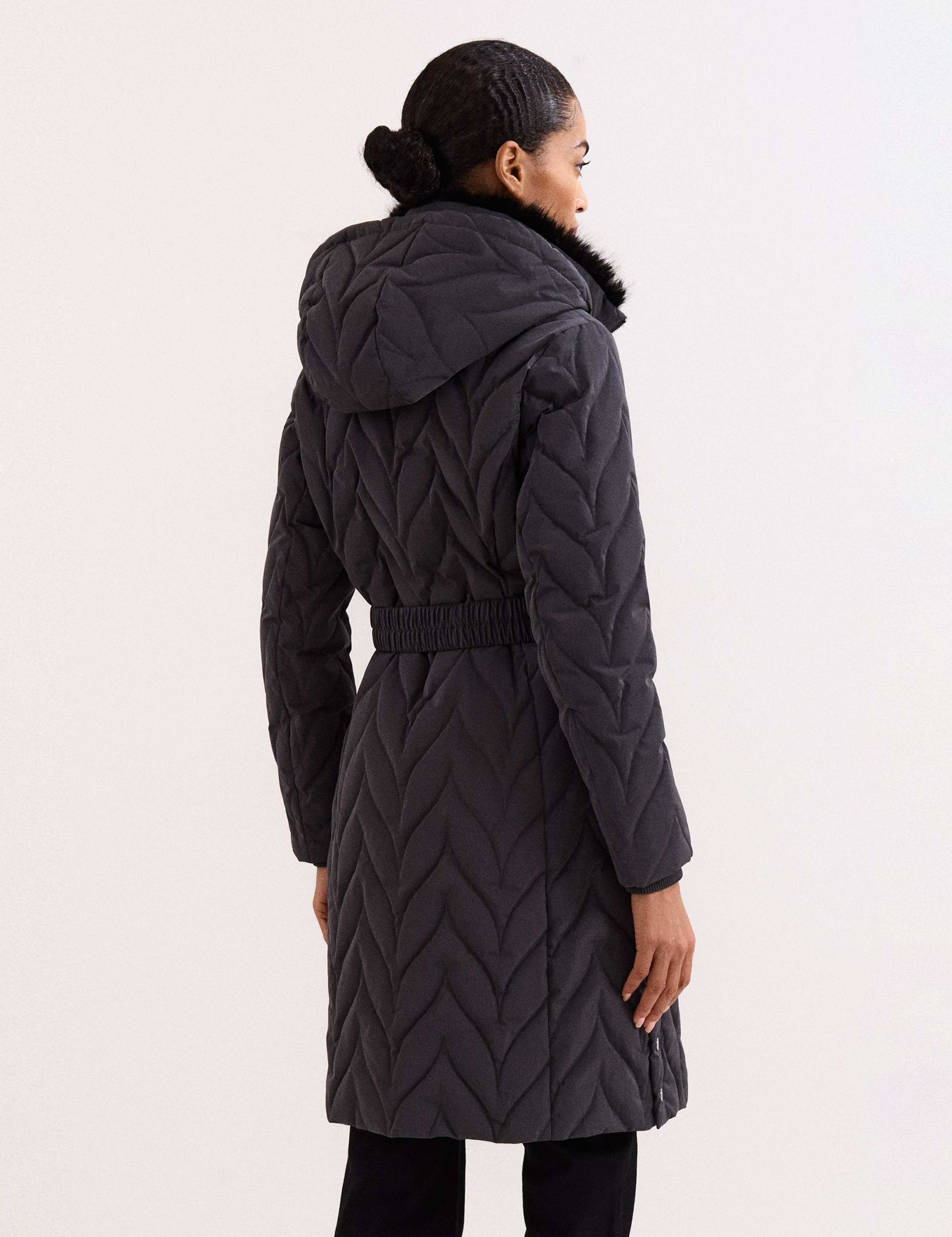 Hooded Belted Puffer Coat 4 of 10
