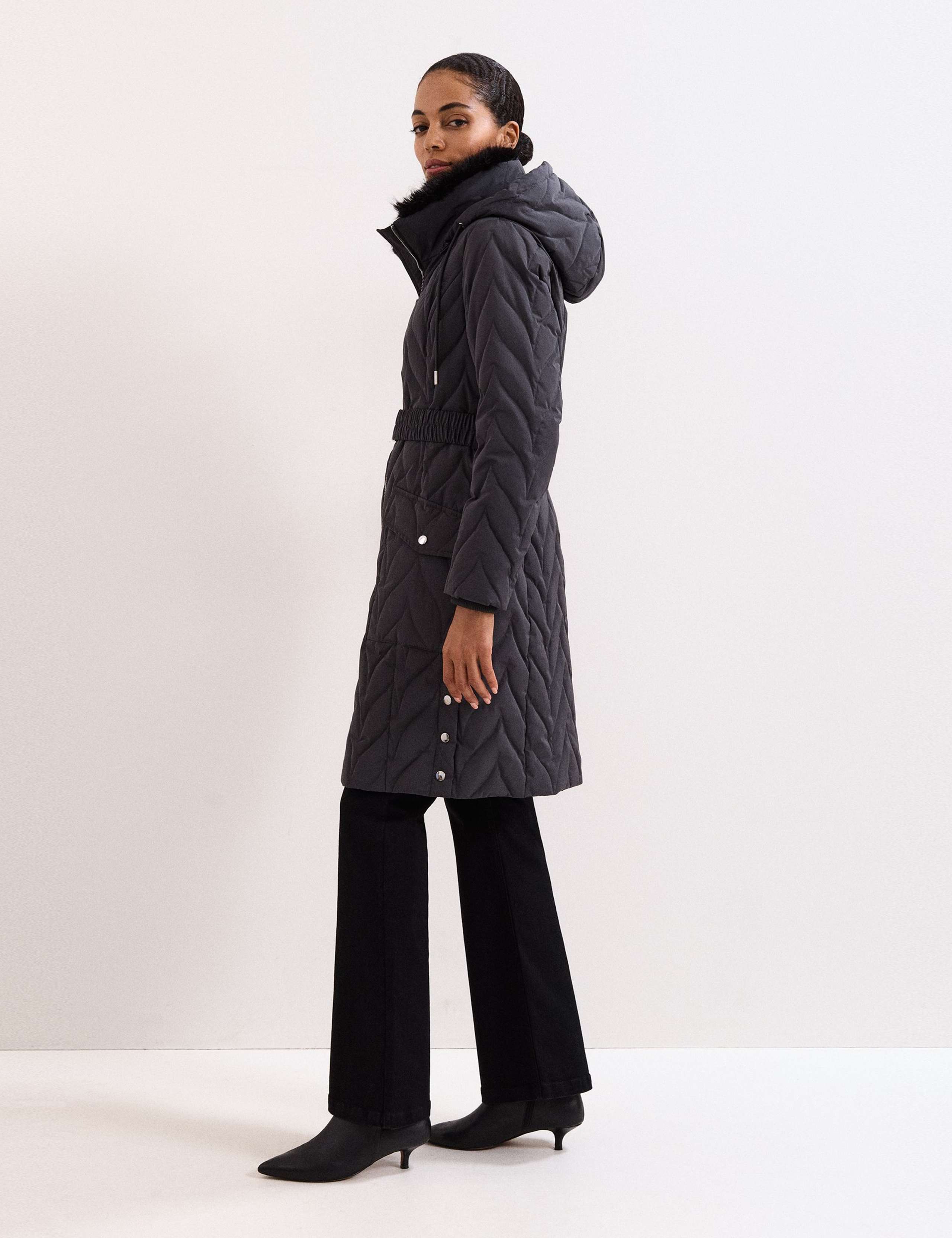 Hooded Belted Puffer Coat 6 of 10