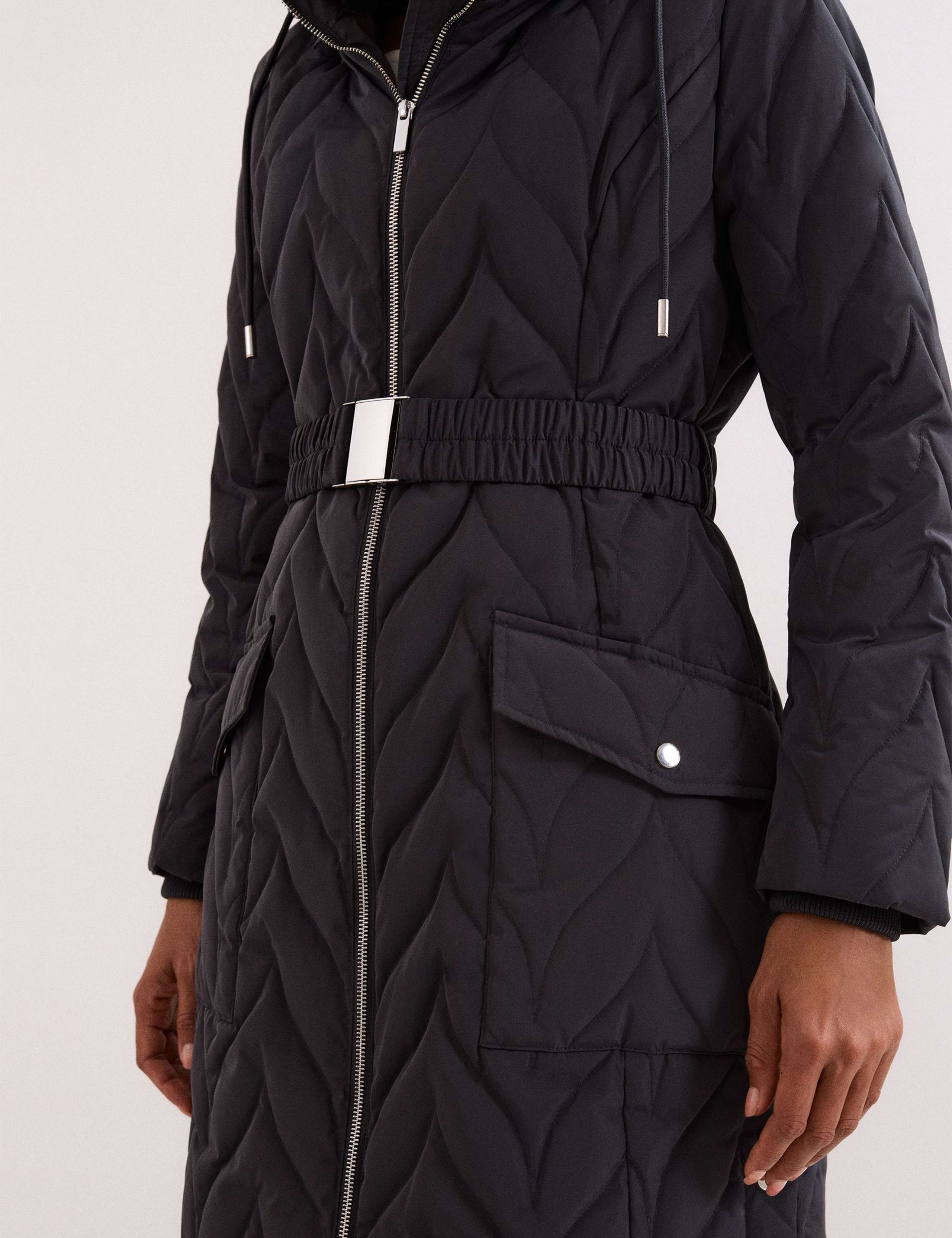 Hooded Belted Puffer Coat 7 of 10
