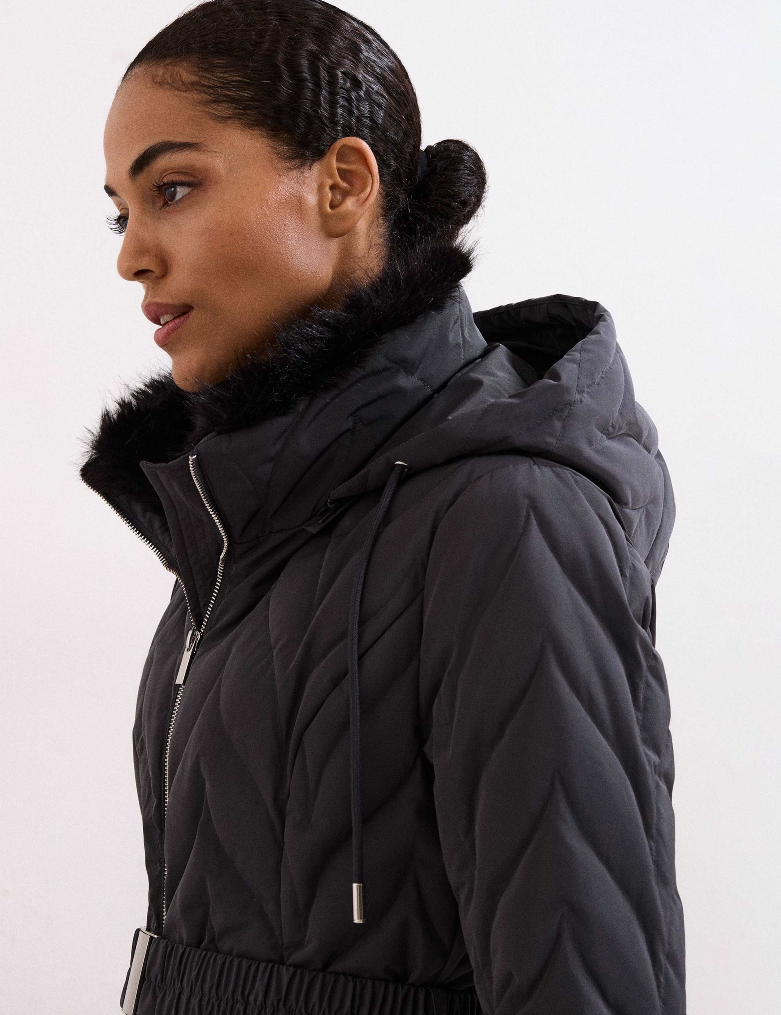 Hooded Belted Puffer Coat 8 of 10