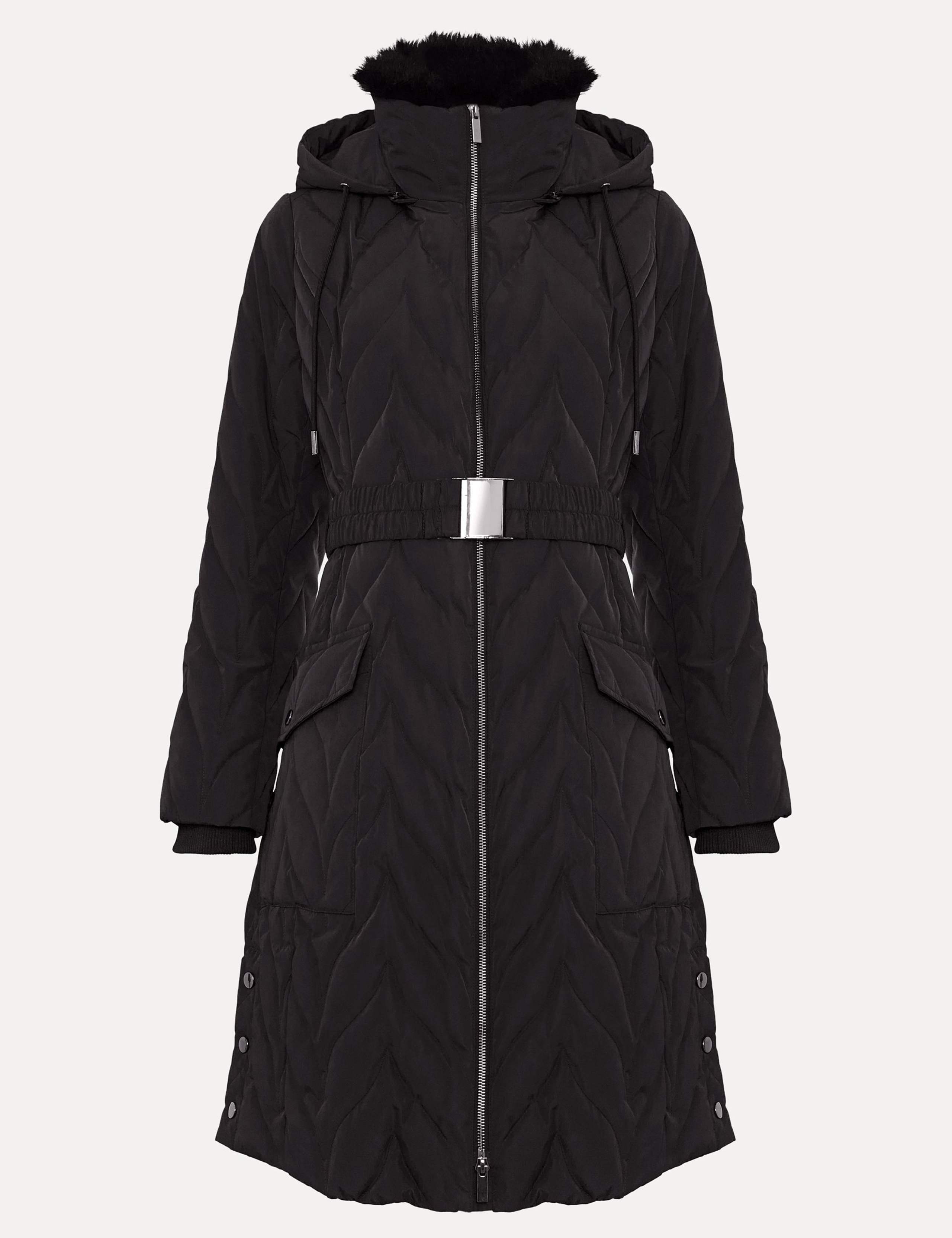 Hooded Belted Puffer Coat 2 of 10
