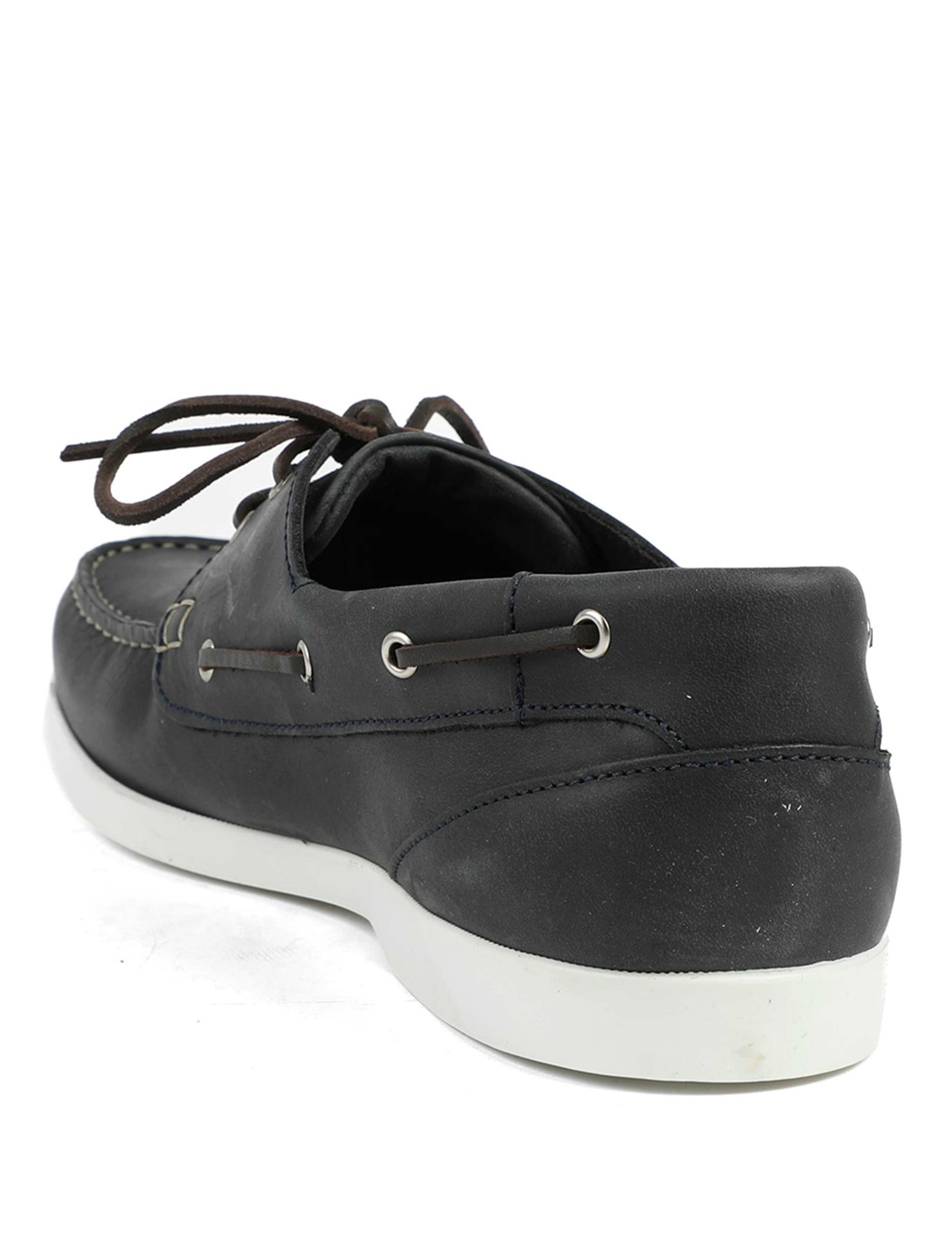 Wide Fit Leather Lace Up Boat Shoes 4 of 6