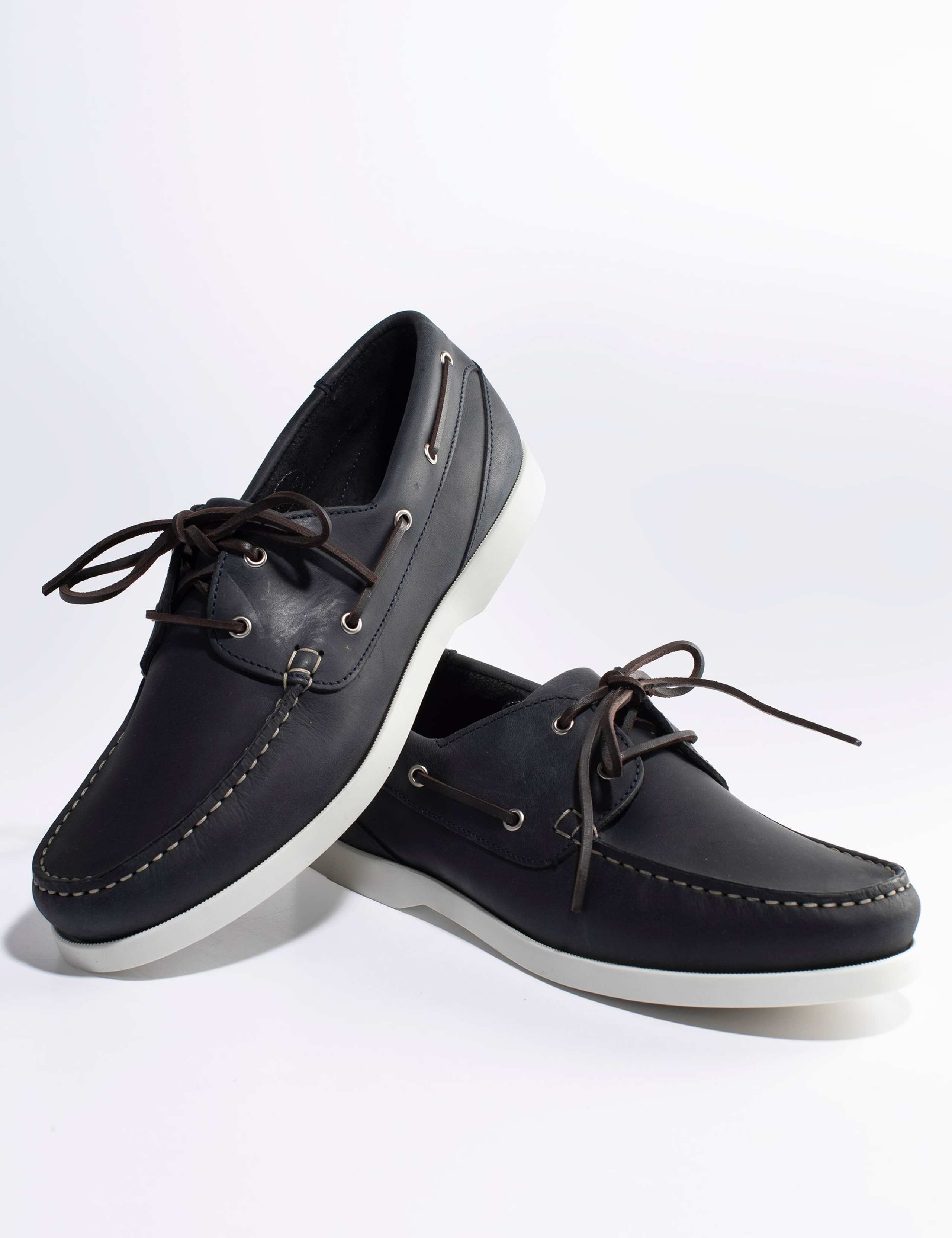 Wide Fit Leather Lace Up Boat Shoes 5 of 6
