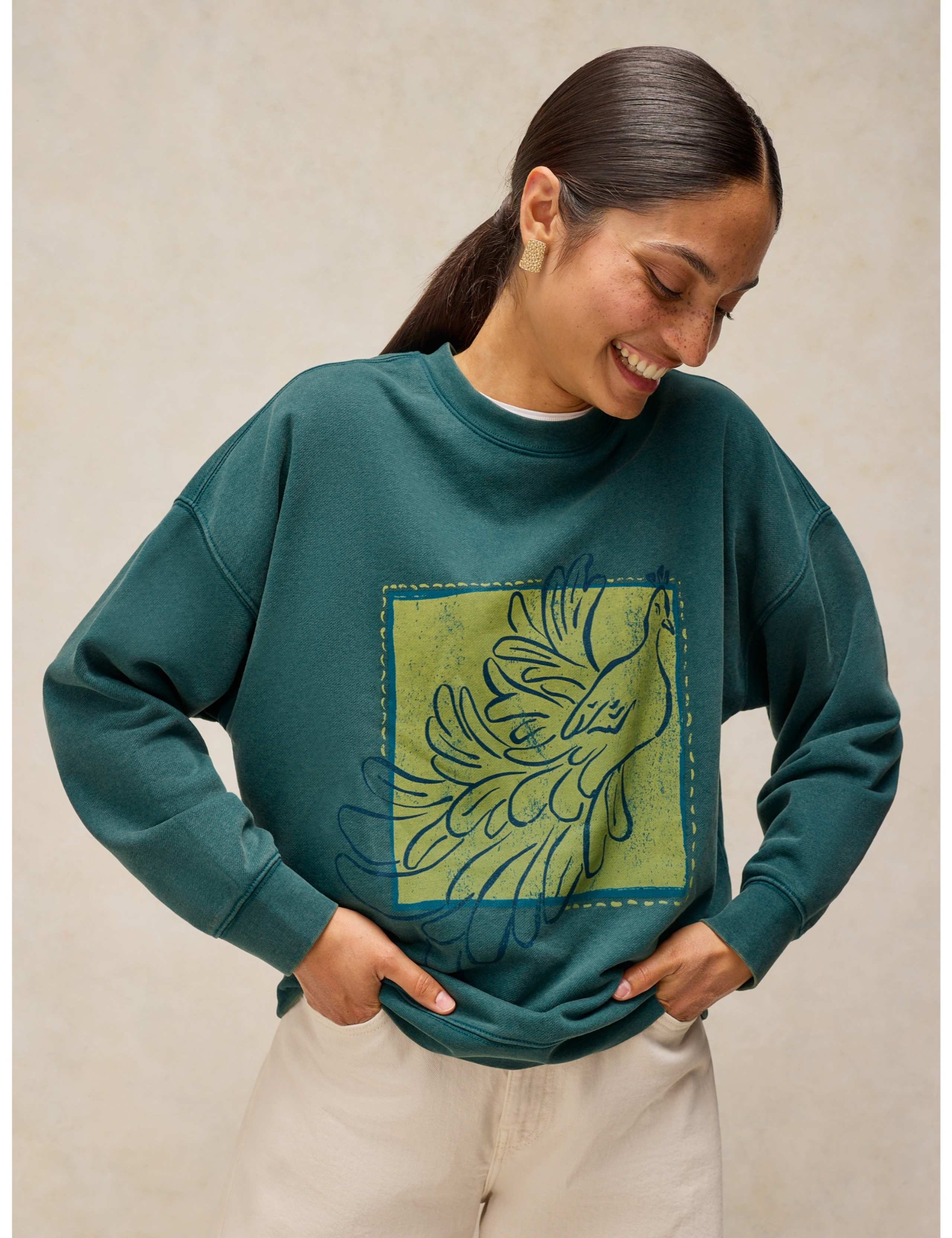 Cleo Cotton Rich Longline Sweatshirt 1 of 6