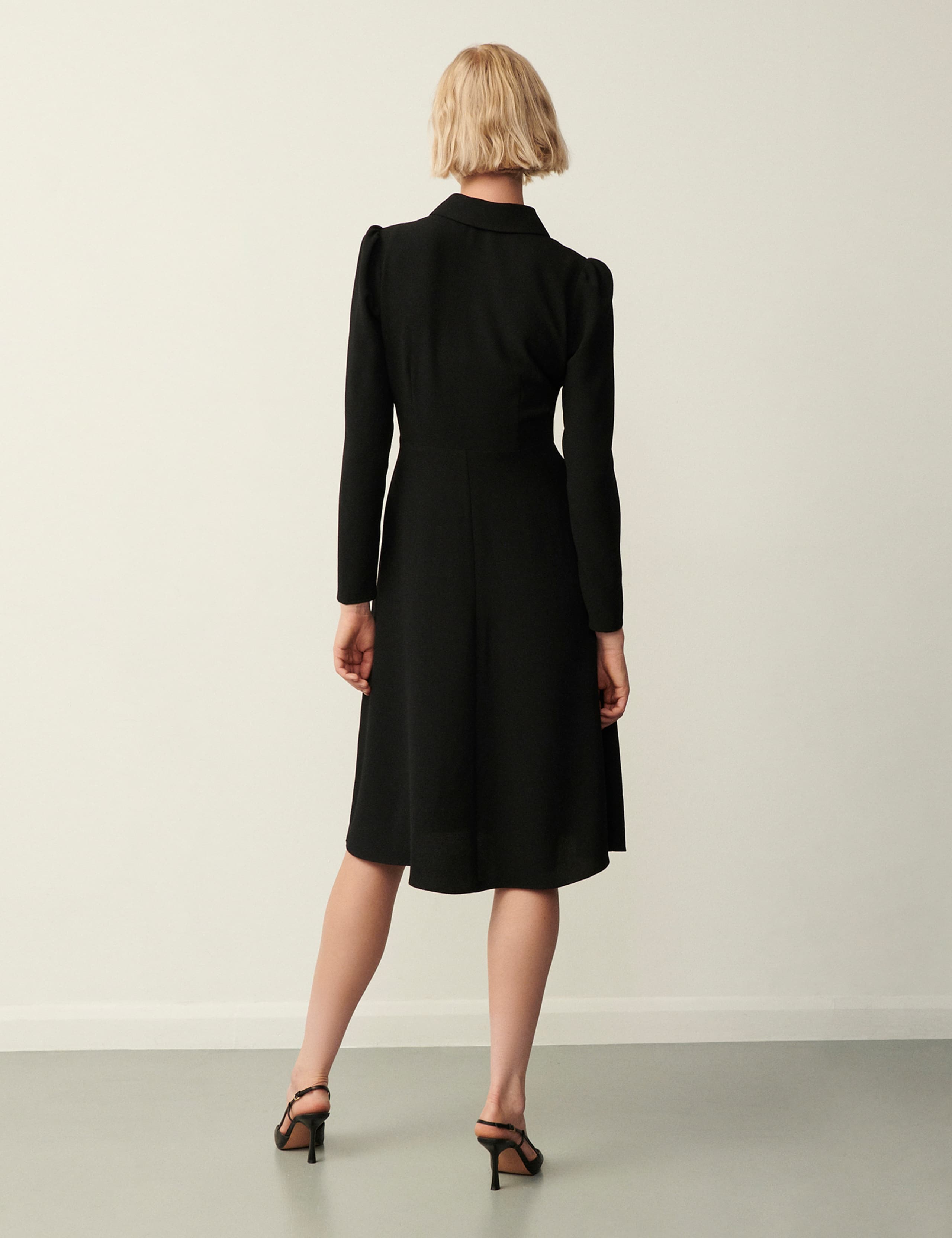 Crepe Midi Shirt Dress 3 of 4