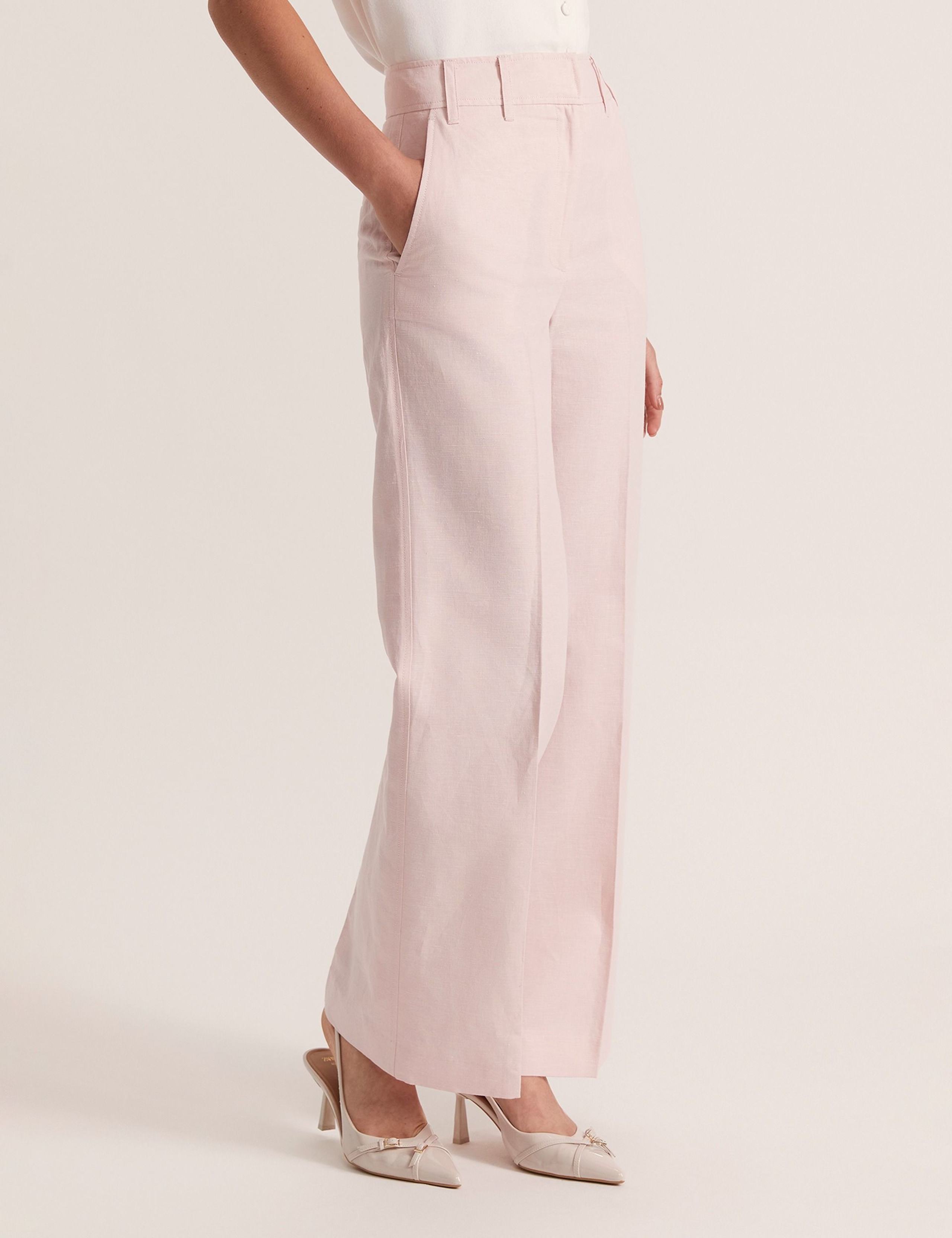 Linen Blend Wide Leg Trousers 3 of 6