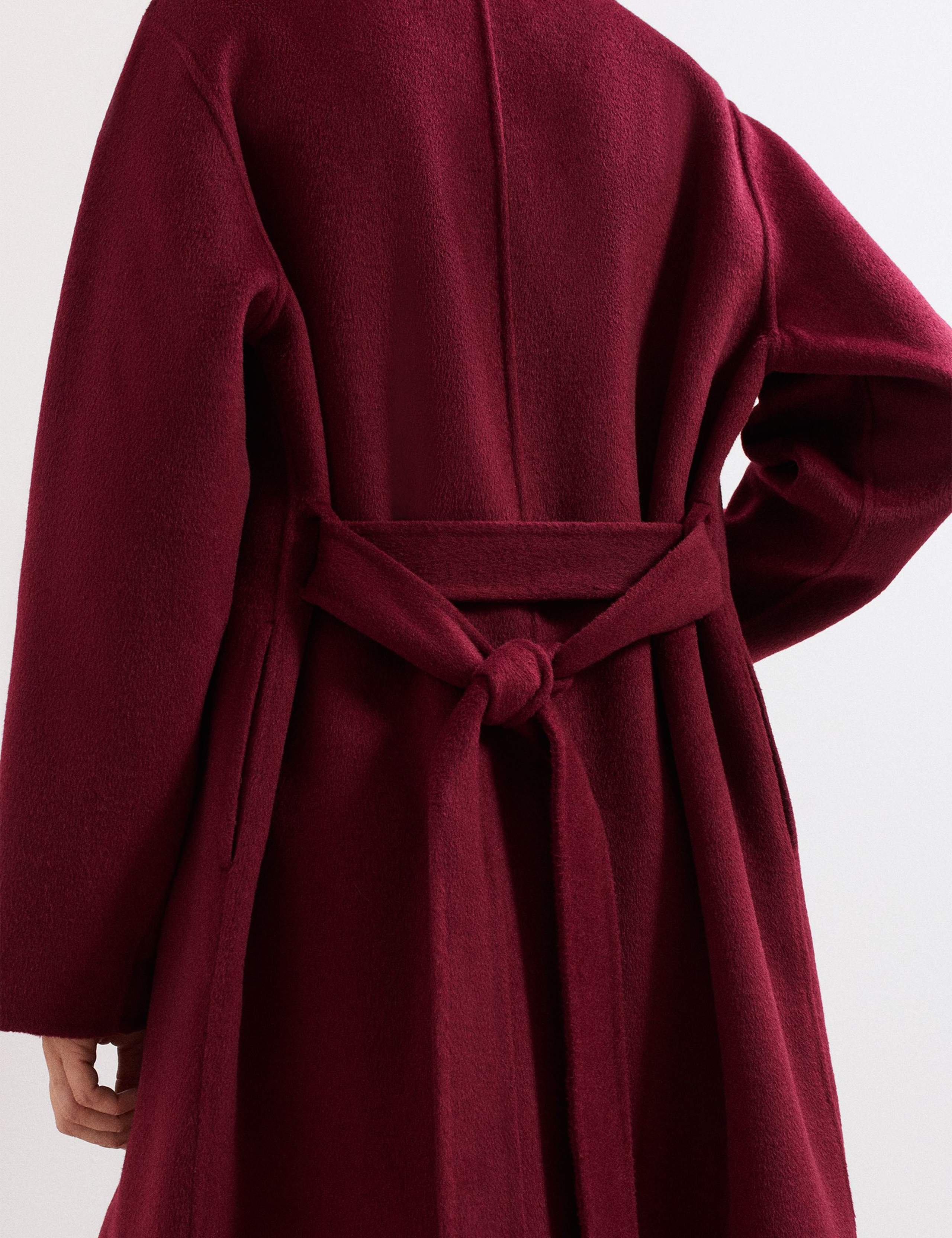 Wool Blend Collared Double Breasted Wrap Coat 8 of 9