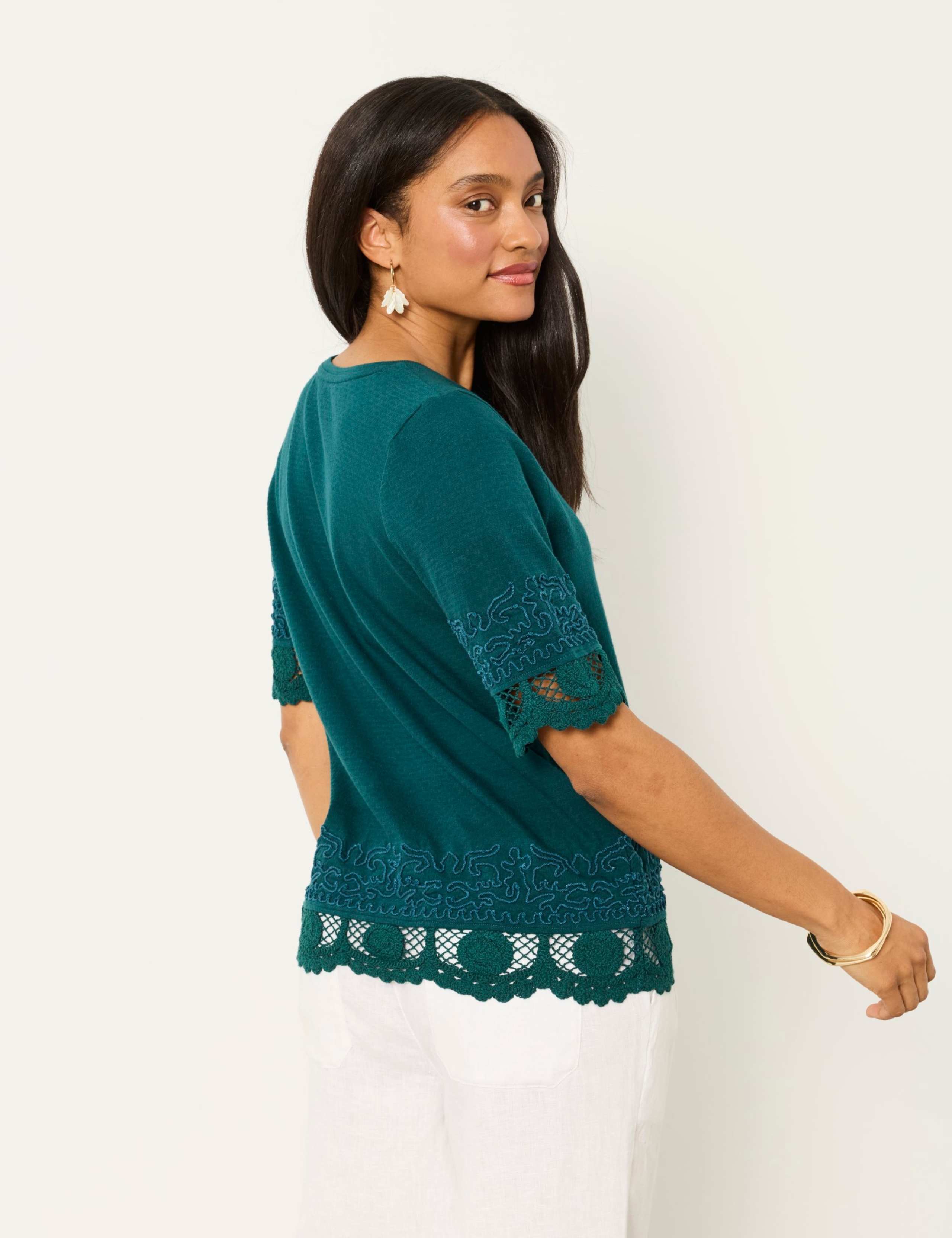 Pure Cotton Embroidered T-Shirt 3 of 6