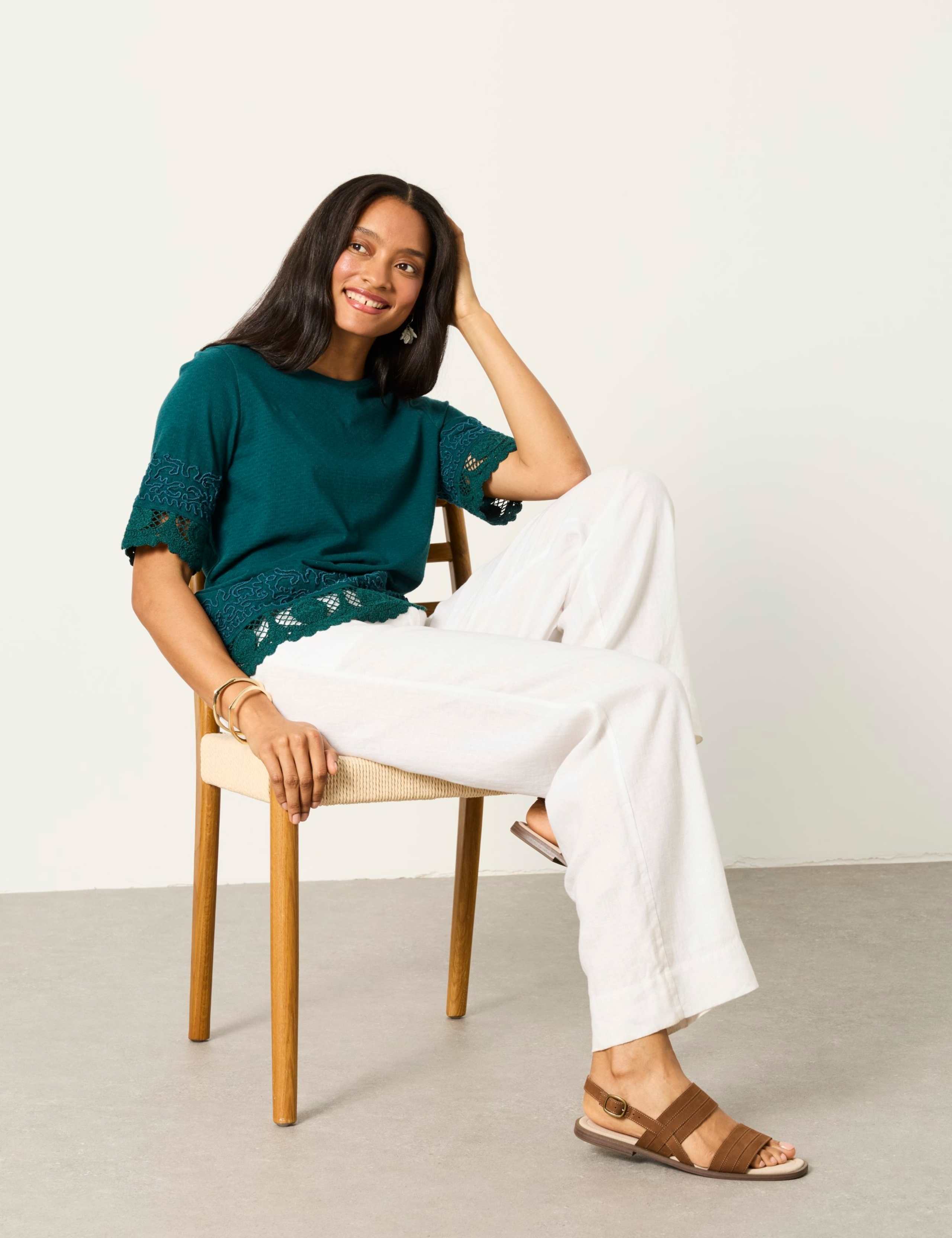 Pure Cotton Embroidered T-Shirt 4 of 6