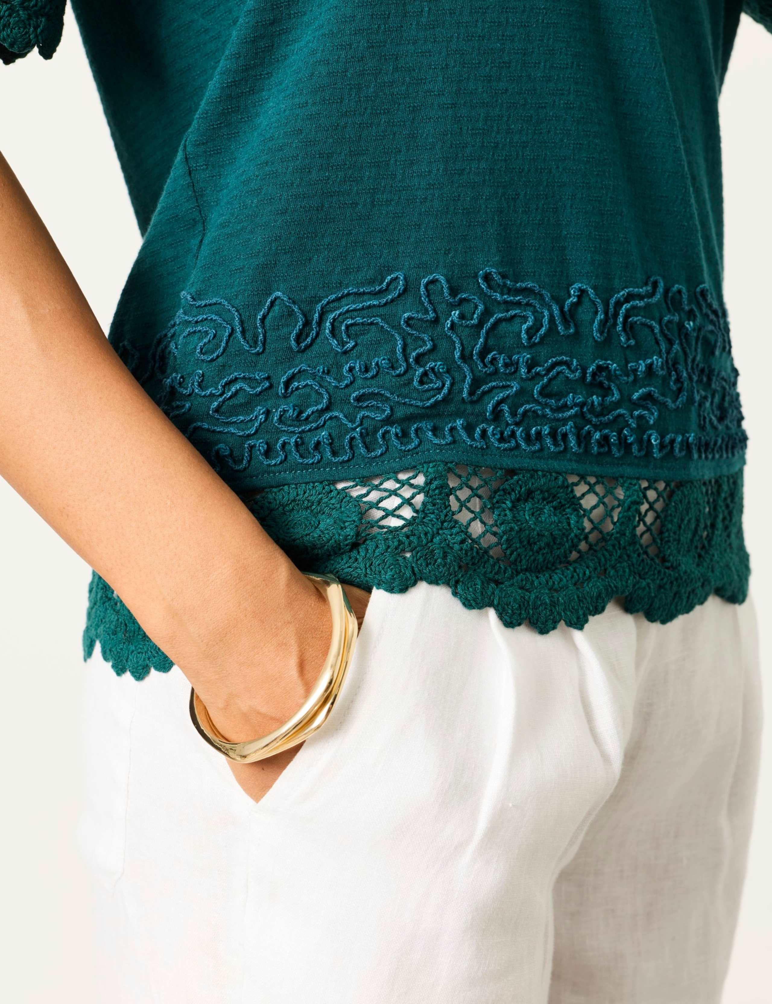 Pure Cotton Embroidered T-Shirt 6 of 6