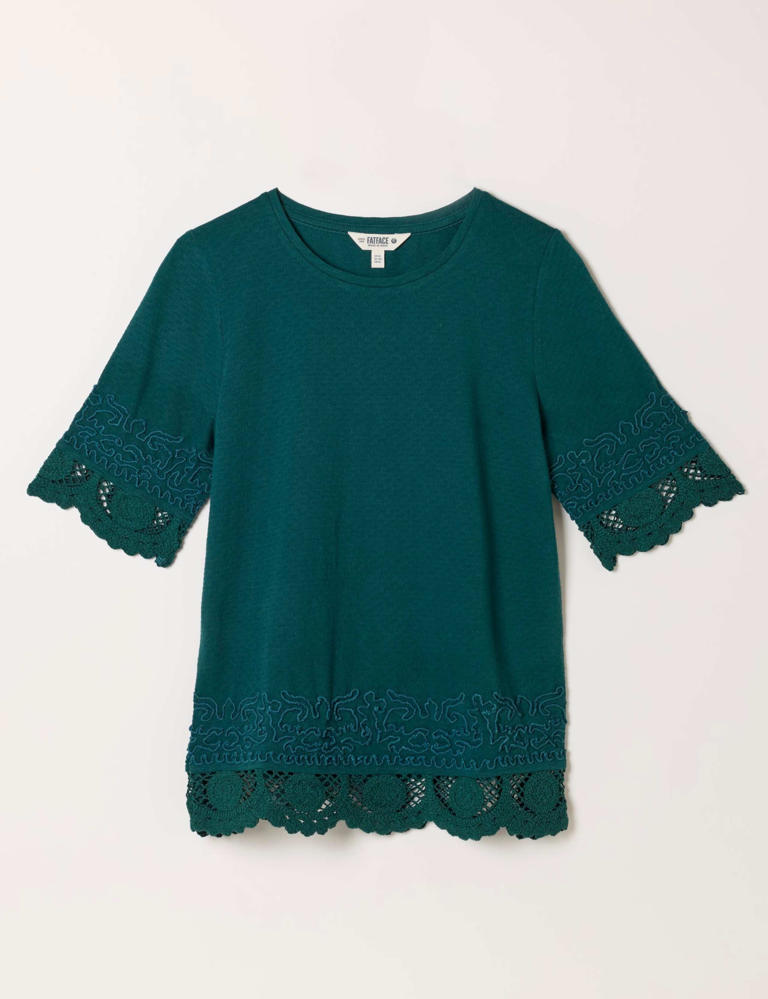 Pure Cotton Embroidered T-Shirt 2 of 6