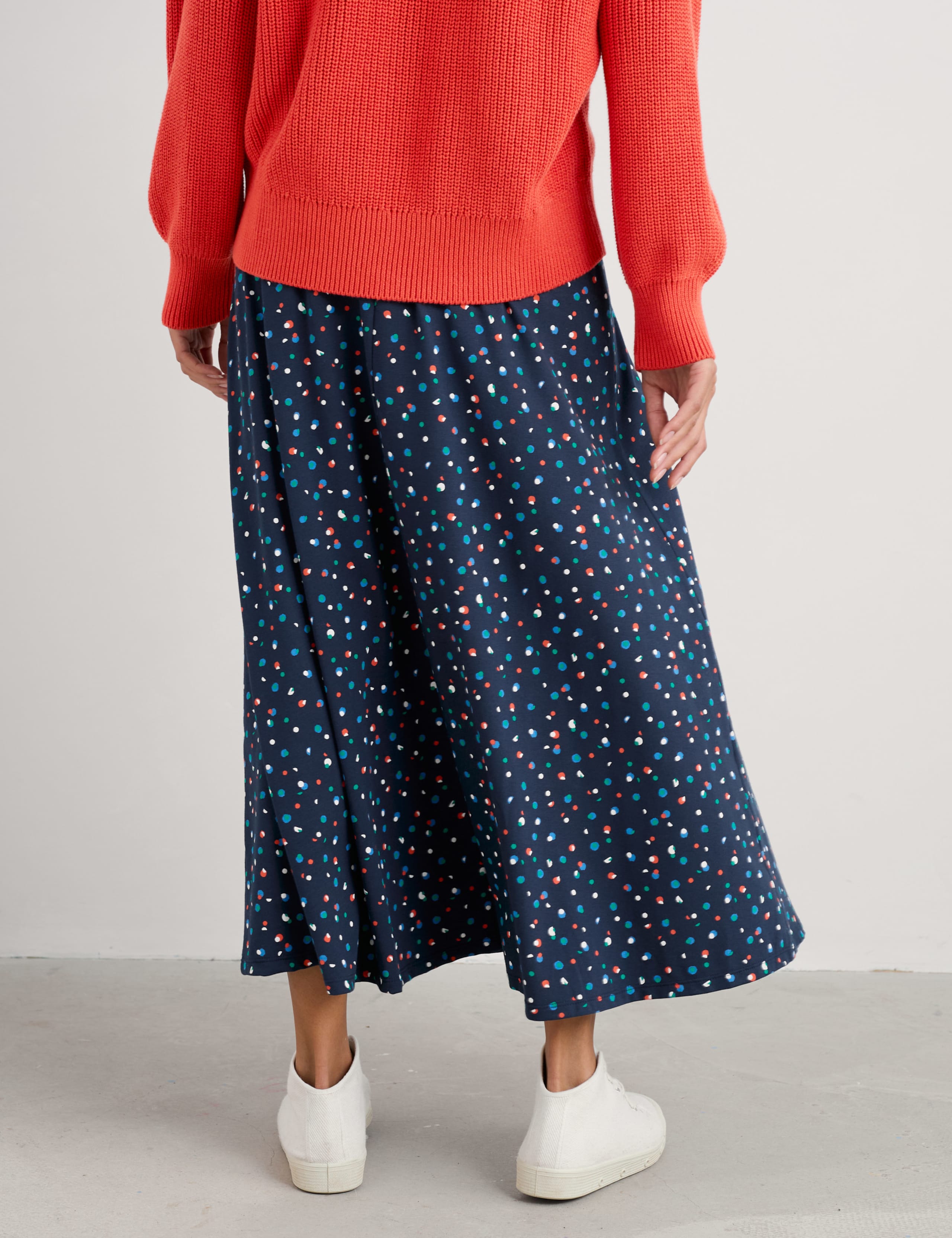 Coton Rich Polka Dot Midaxi A-Line Skirt 4 of 4