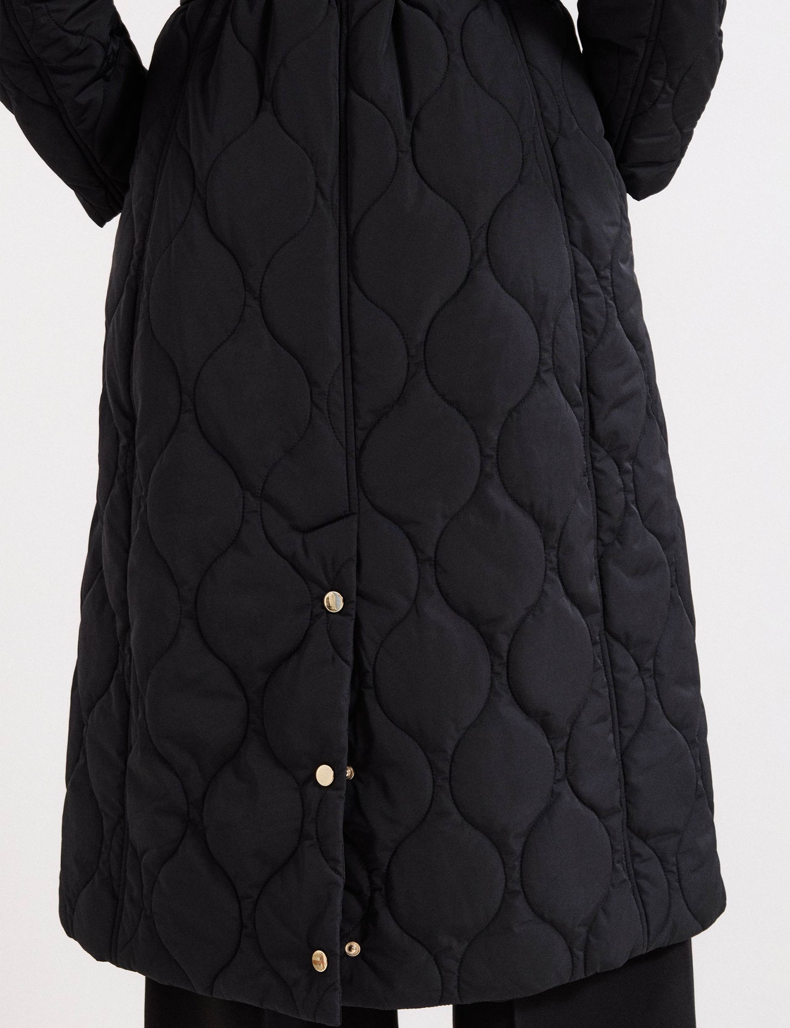 Quilted Collared Belted Longline Coat 7 of 7