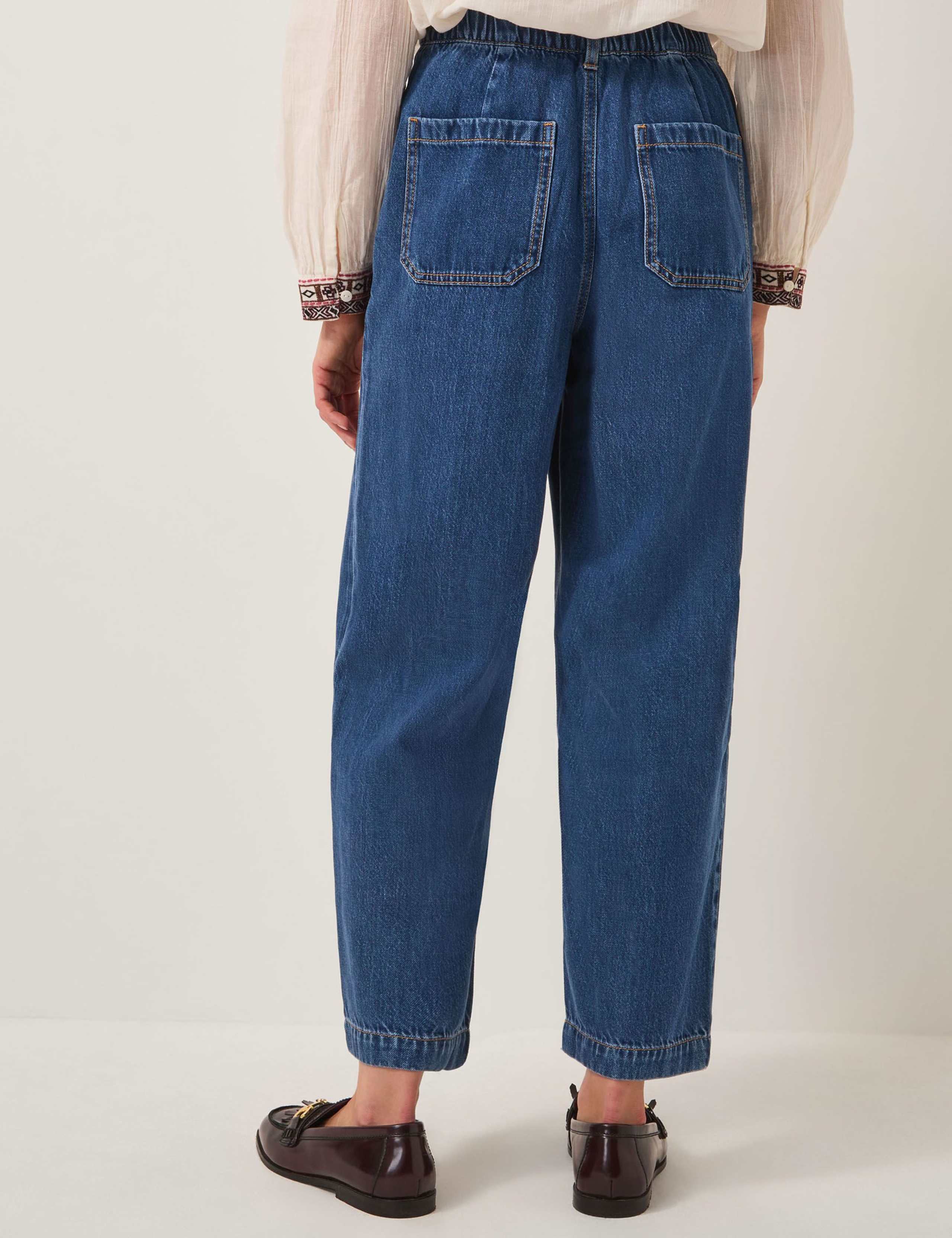 Lyocell Blend High Waisted Carrot Leg Jeans 4 of 5