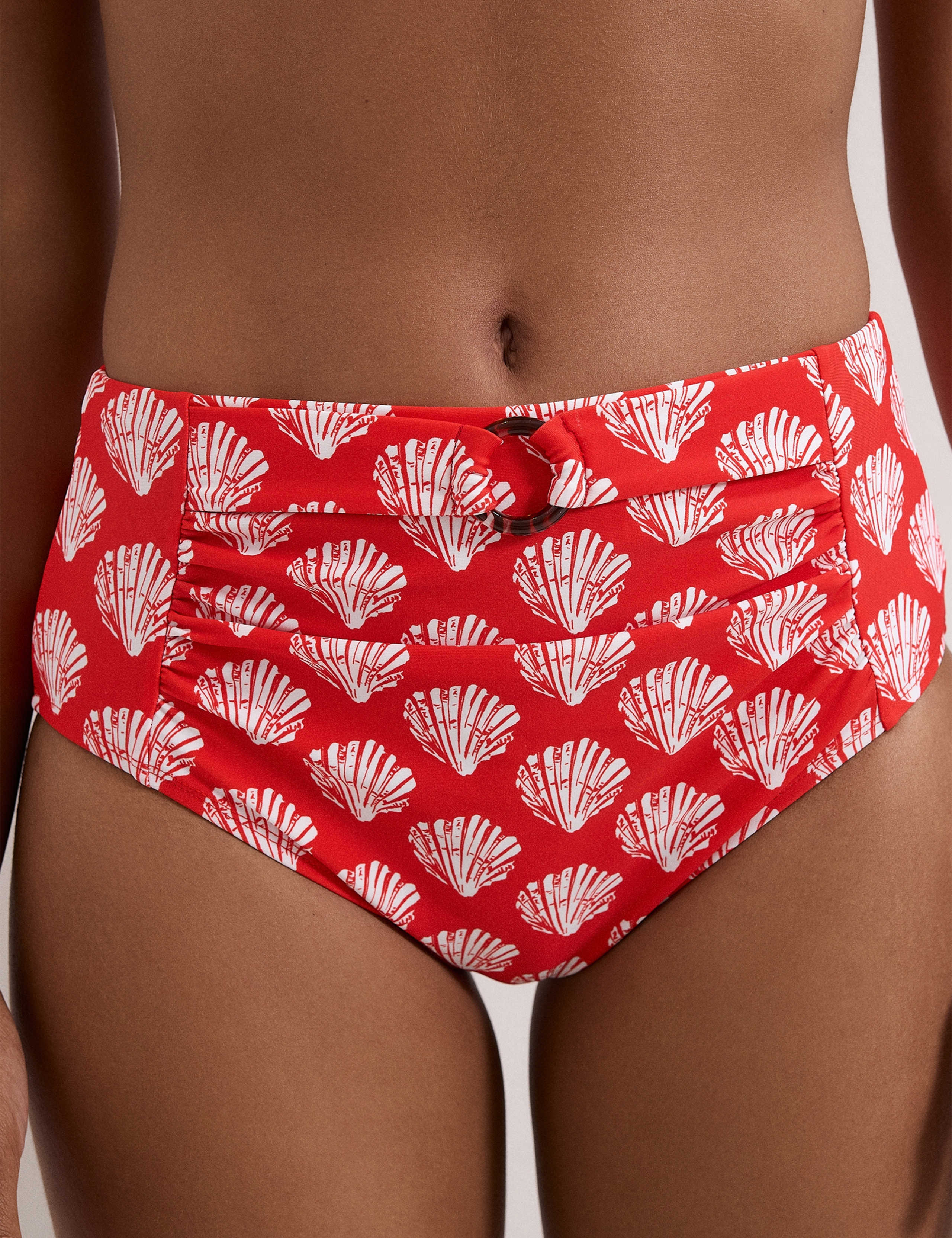 Shell Print High Waisted Bikini Bottoms 3 of 6