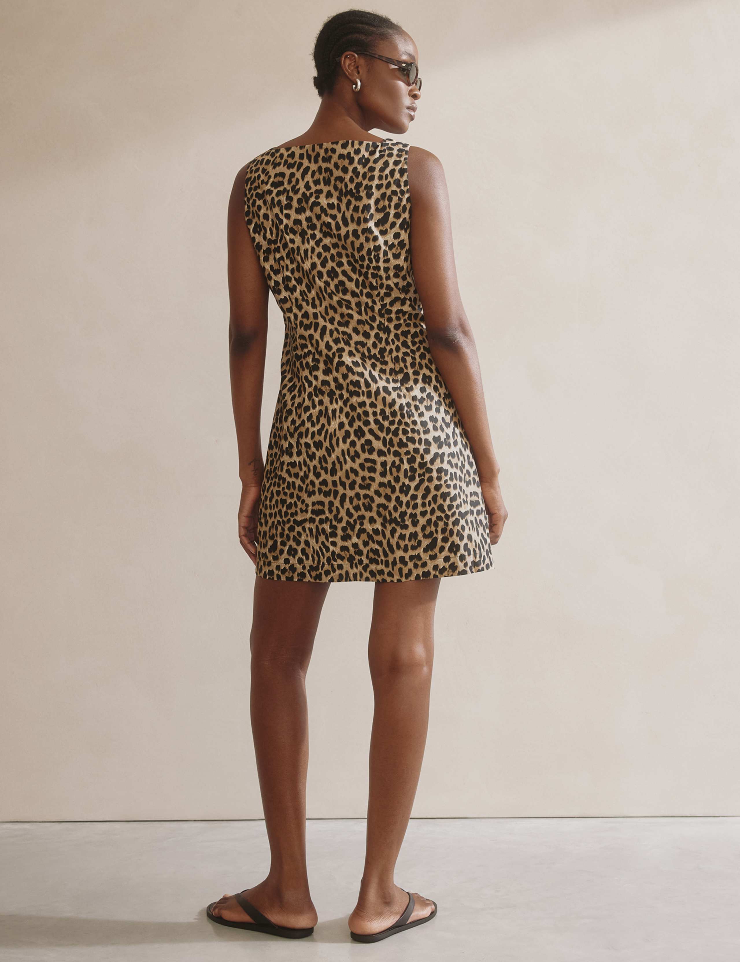 Pure Cotton Animal Print Mini Shift Dress 3 of 4