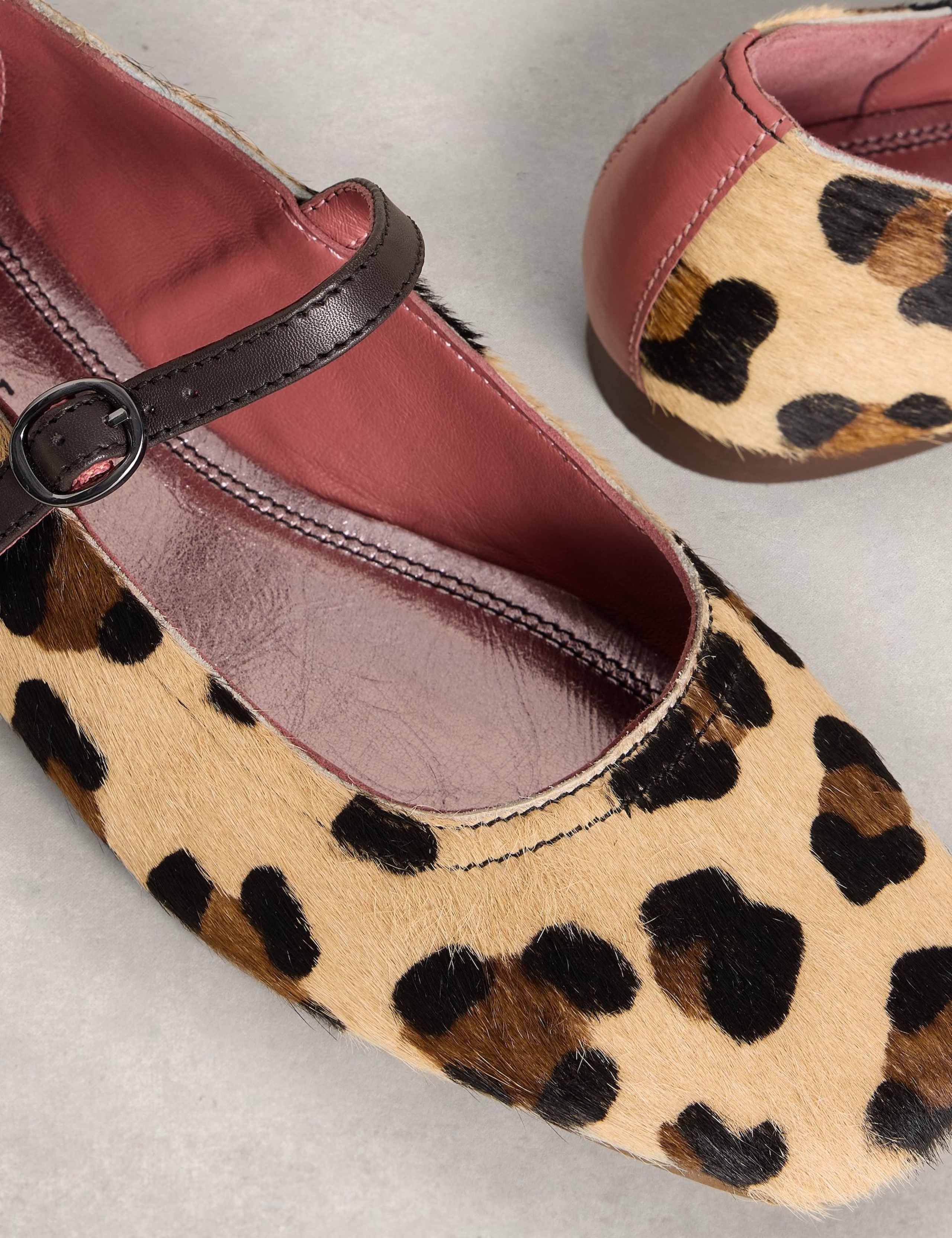 Leather Leopard Print Flat Ballet Pumps 4 of 4
