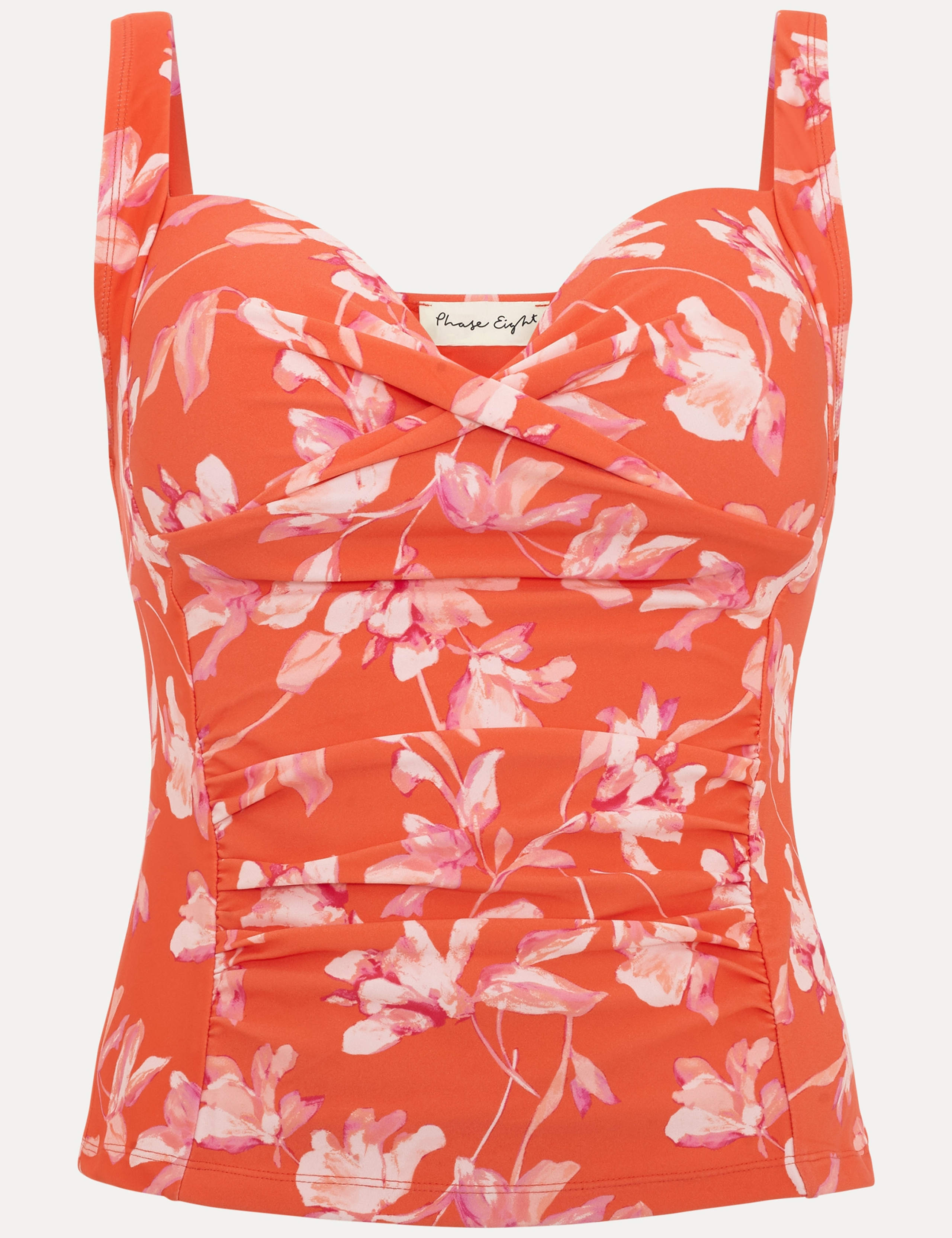 Floral Print Ruched Tankini Top 2 of 8