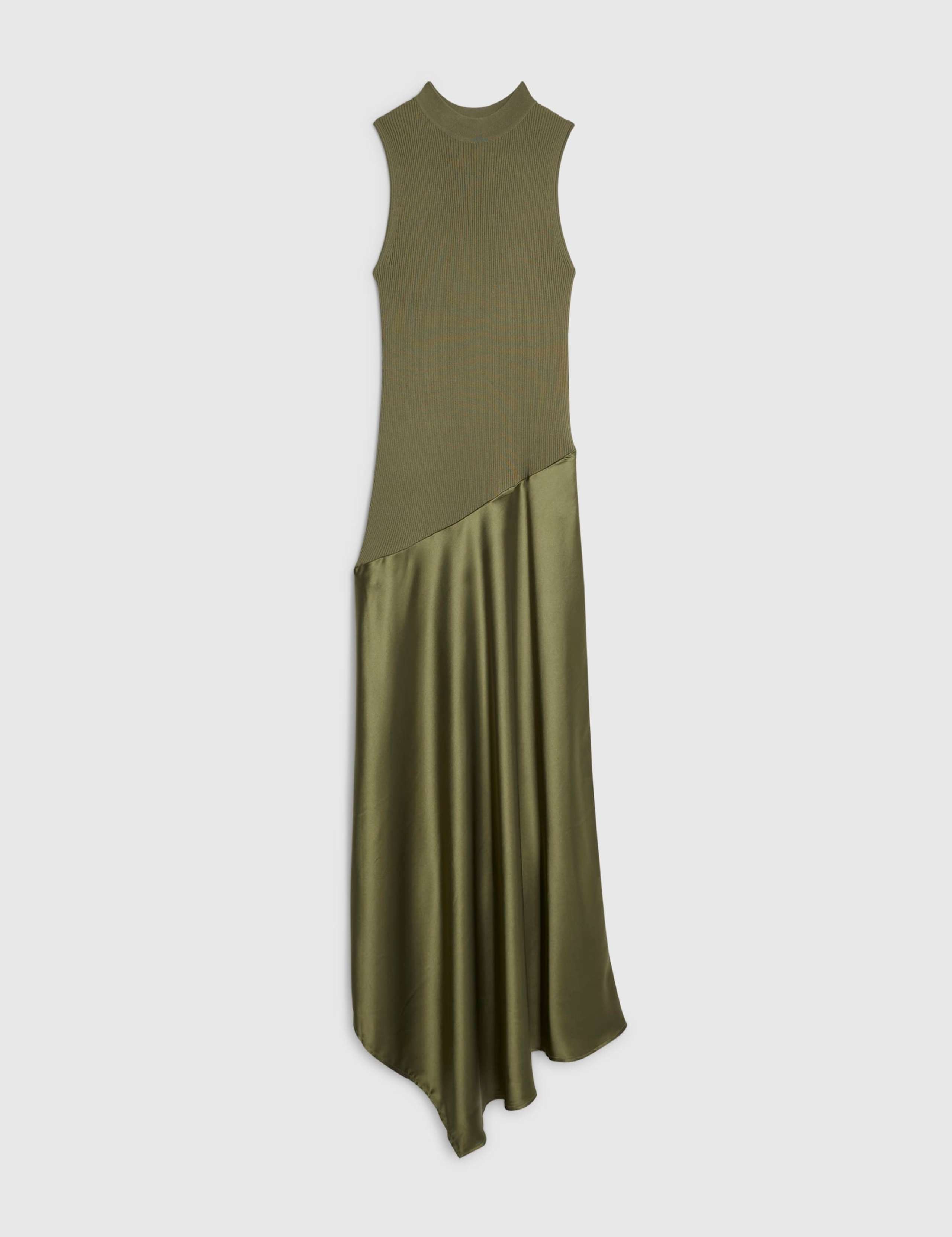 Satin Knitted High Neck Maxi Bodycon Dress 6 of 6