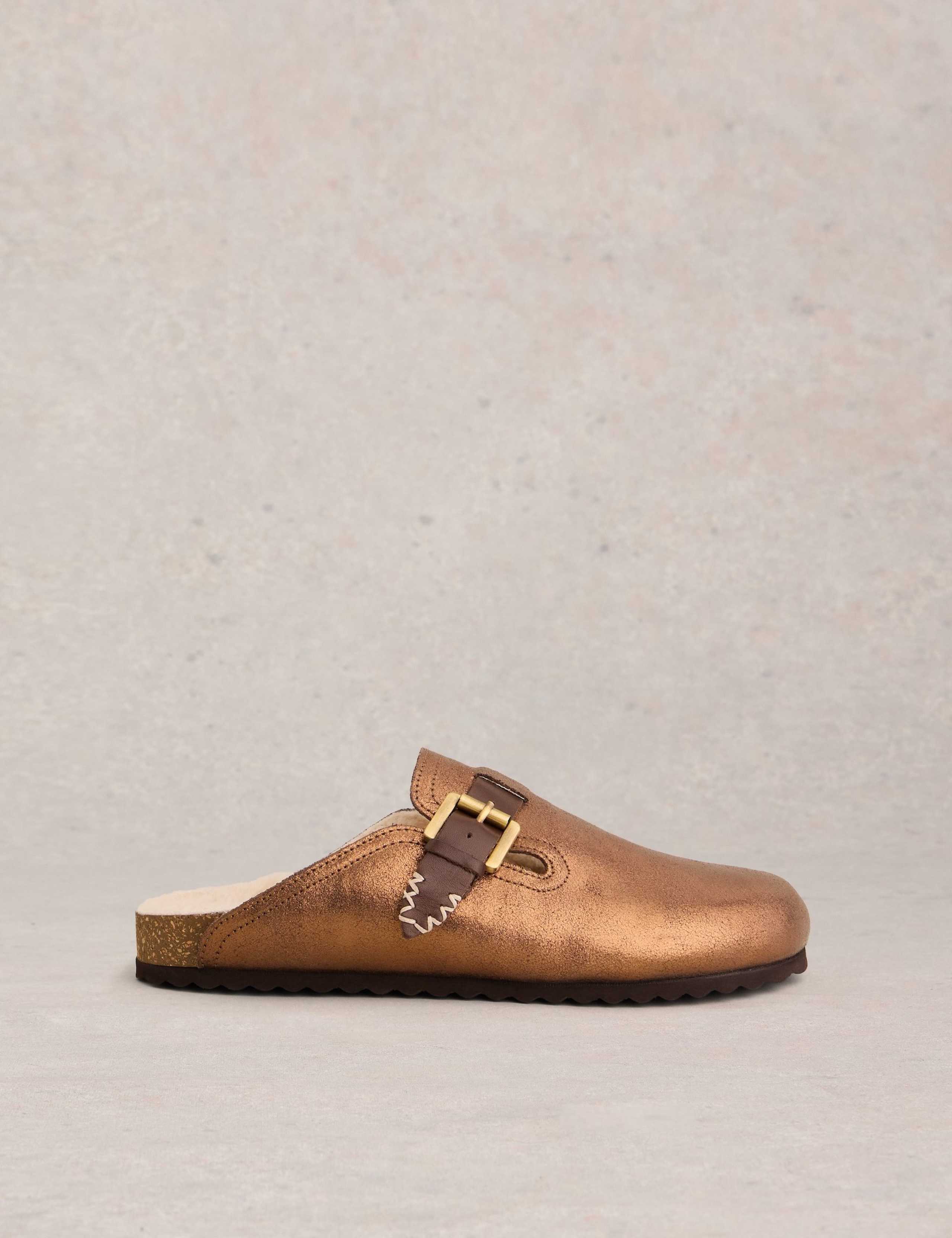 Leather Buckle Flat Mules 1 of 4