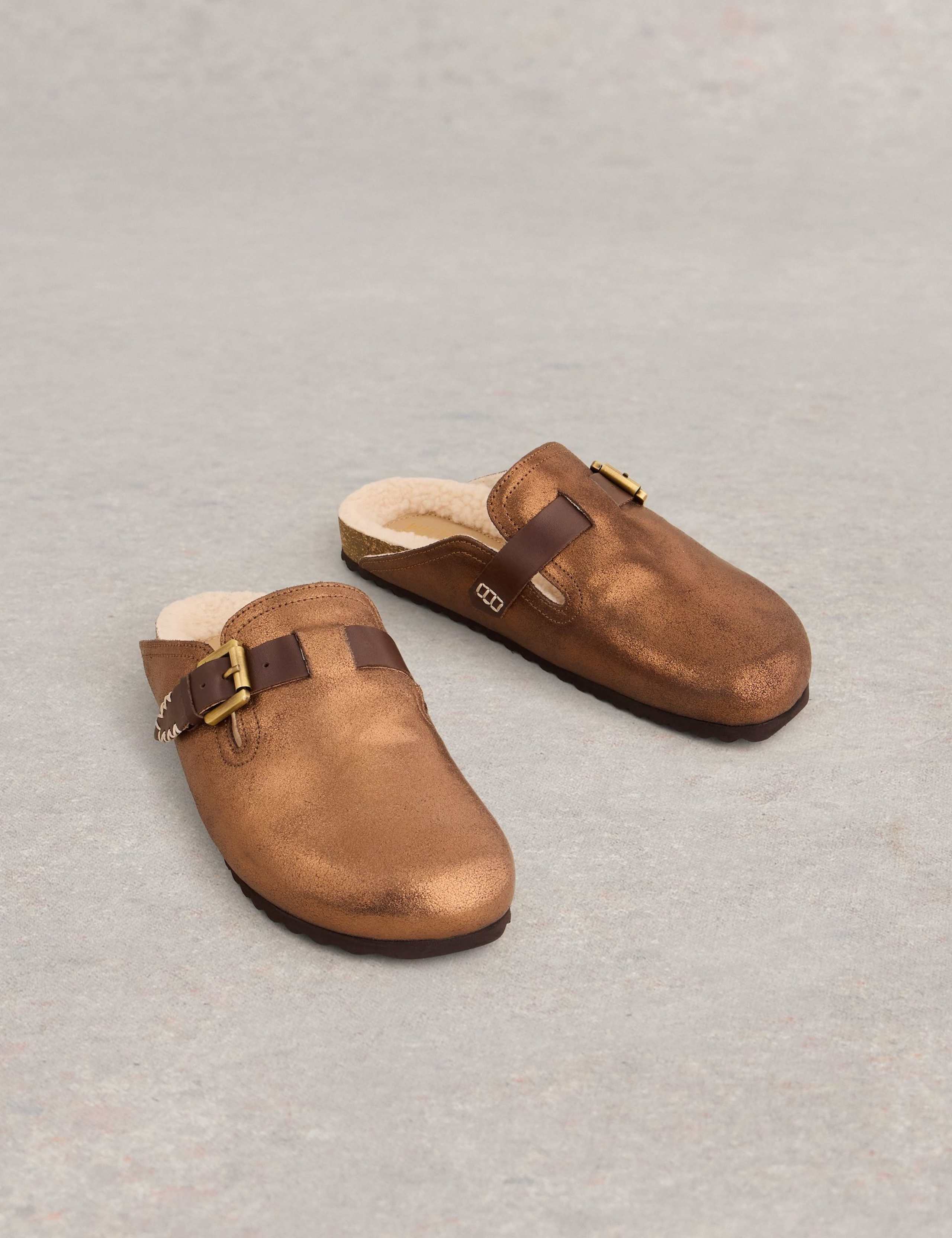 Leather Buckle Flat Mules 2 of 4