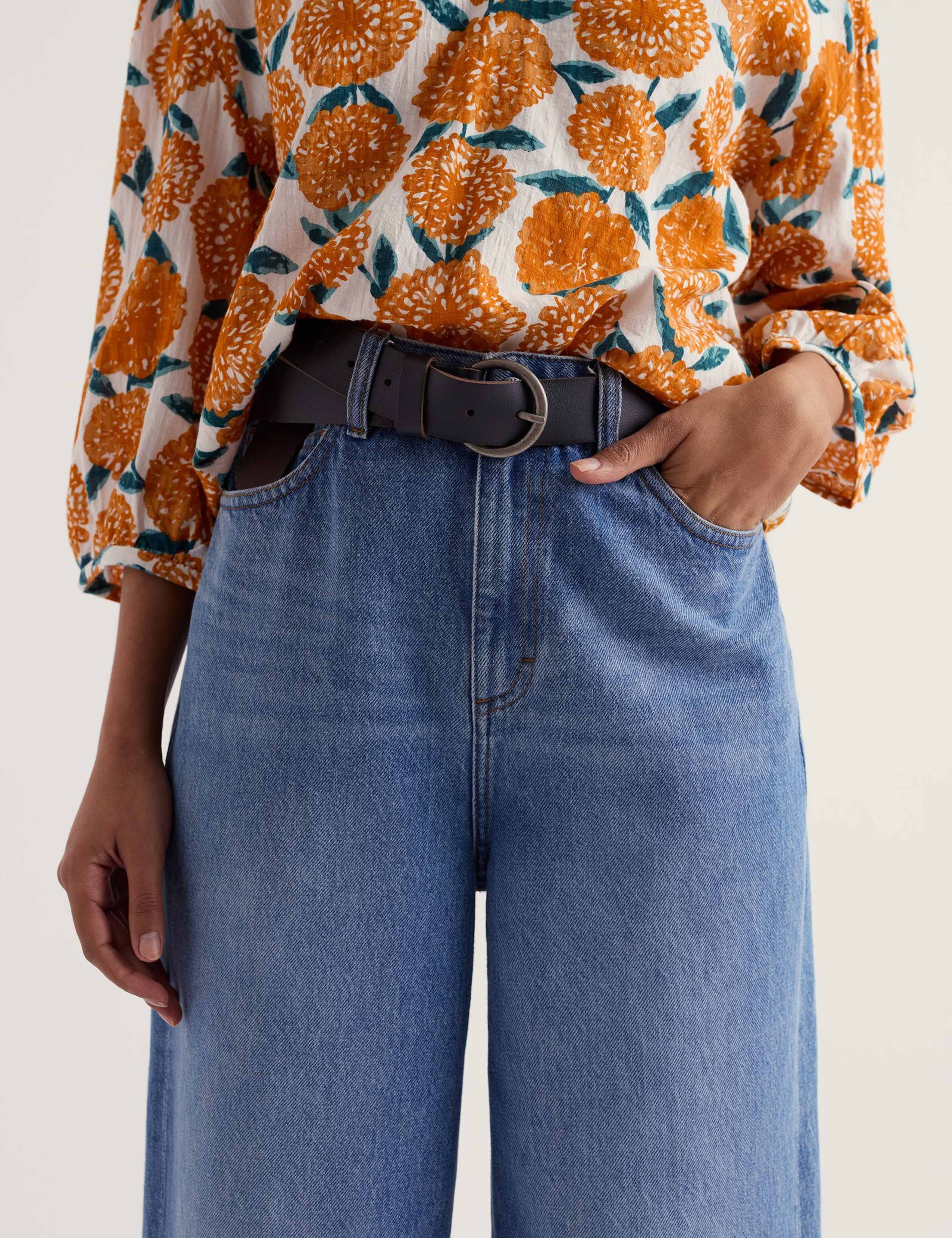 Leather Circle Buckle Jeans Belt 3 of 4