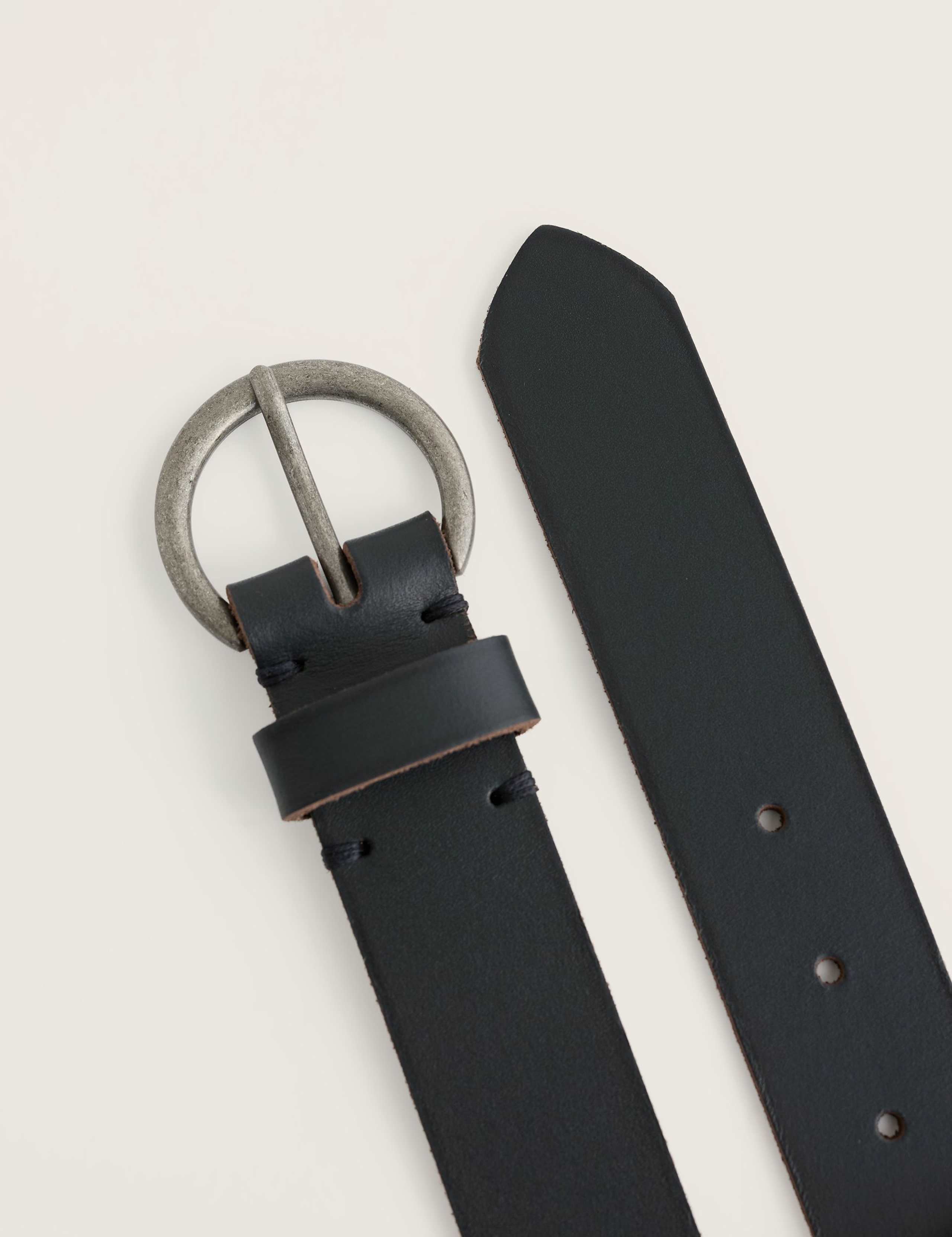 Leather Circle Buckle Jeans Belt 4 of 4